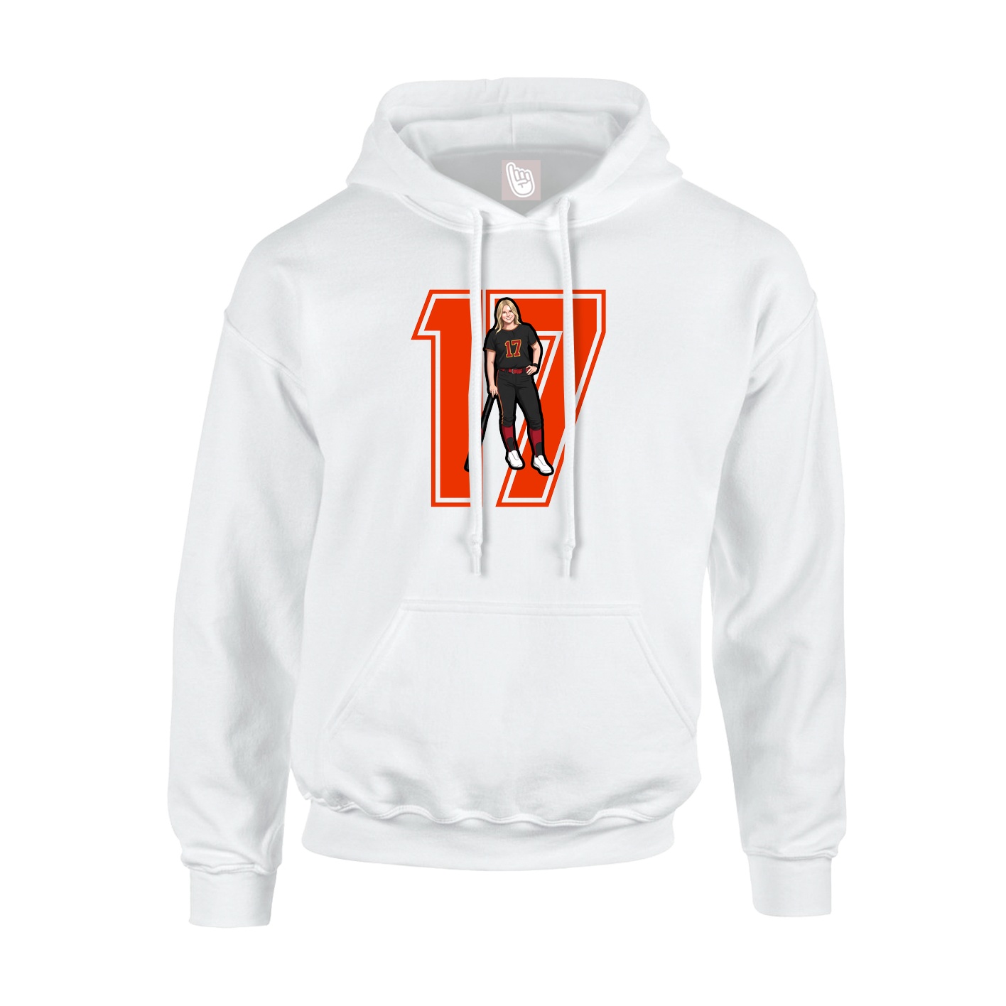 Hoodie — Number in White