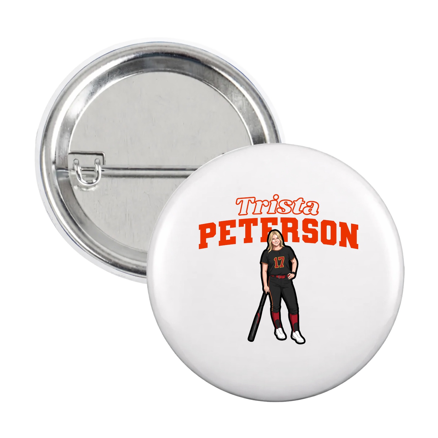 Game Day Button — Name Arch in White