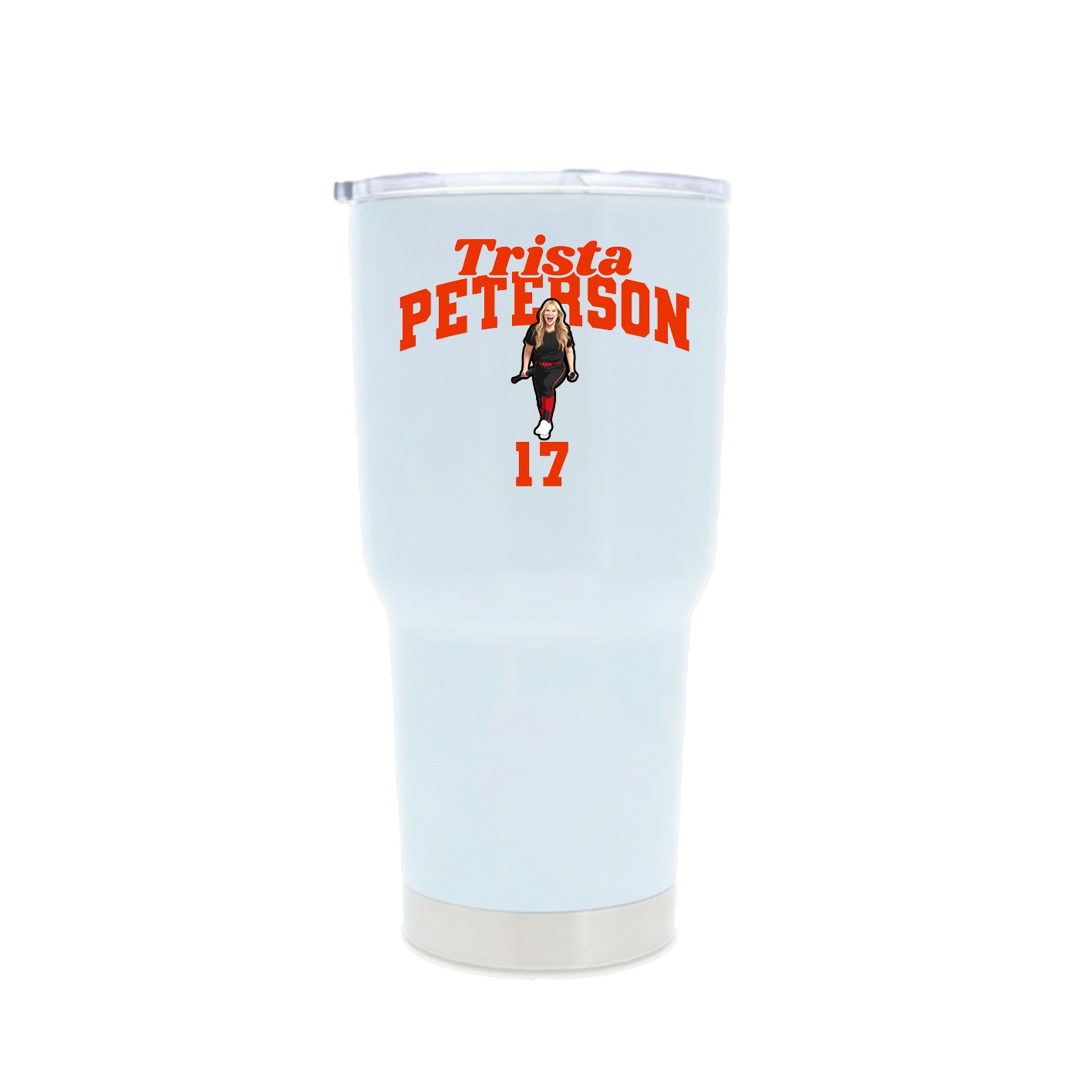 30oz Stainless Steel Tumbler — Signature Arch in White