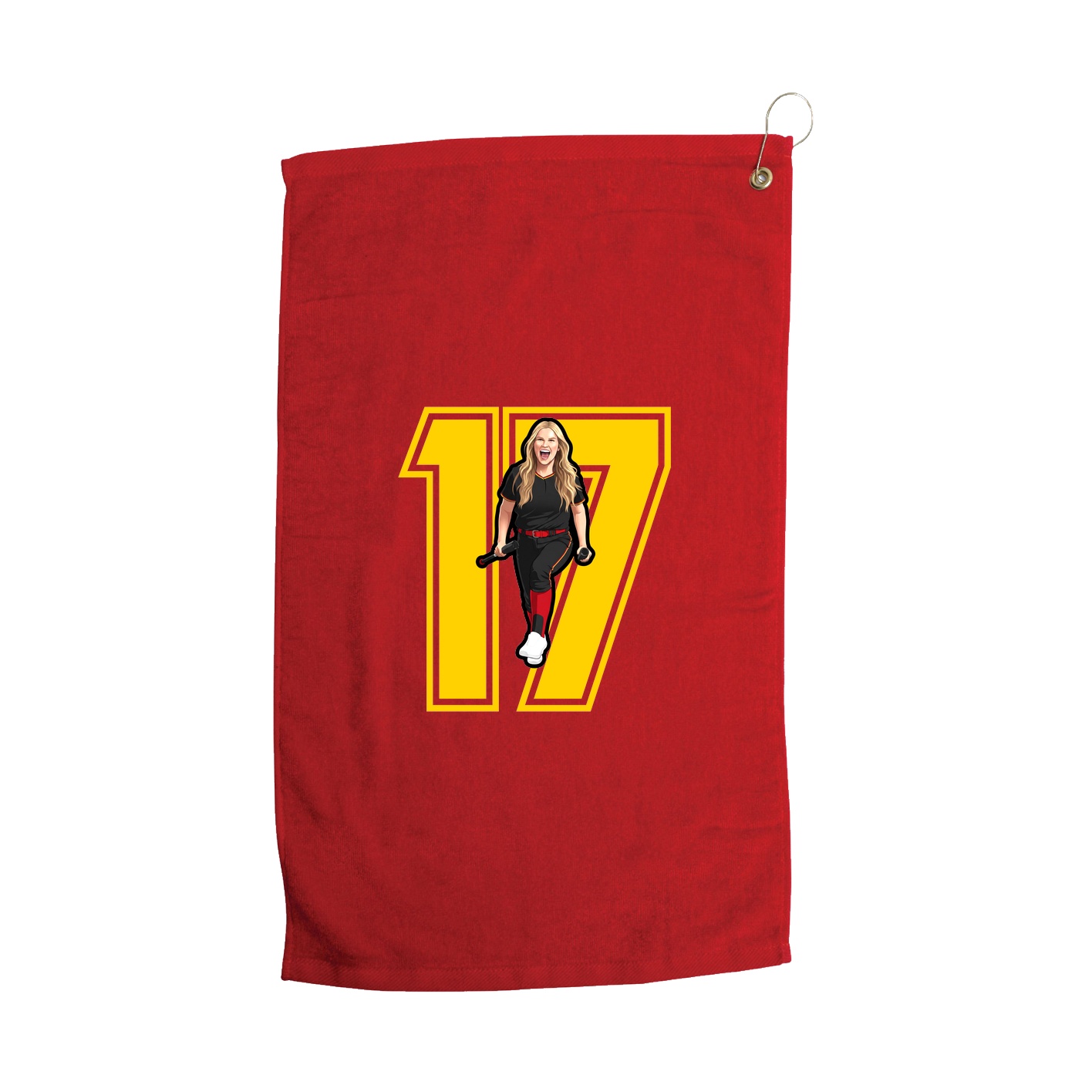 Golf Towel — Number in Red