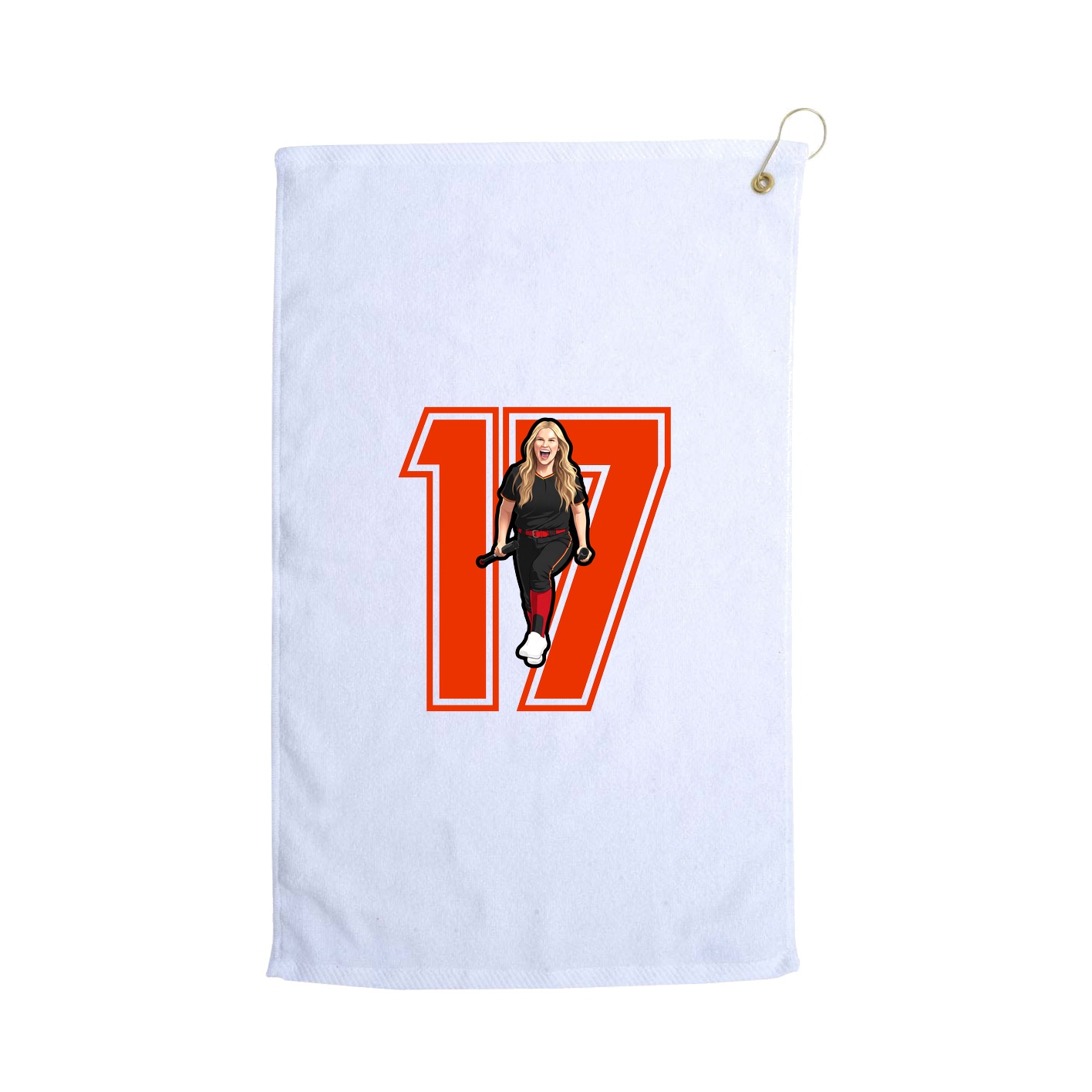 Golf Towel — Number in White