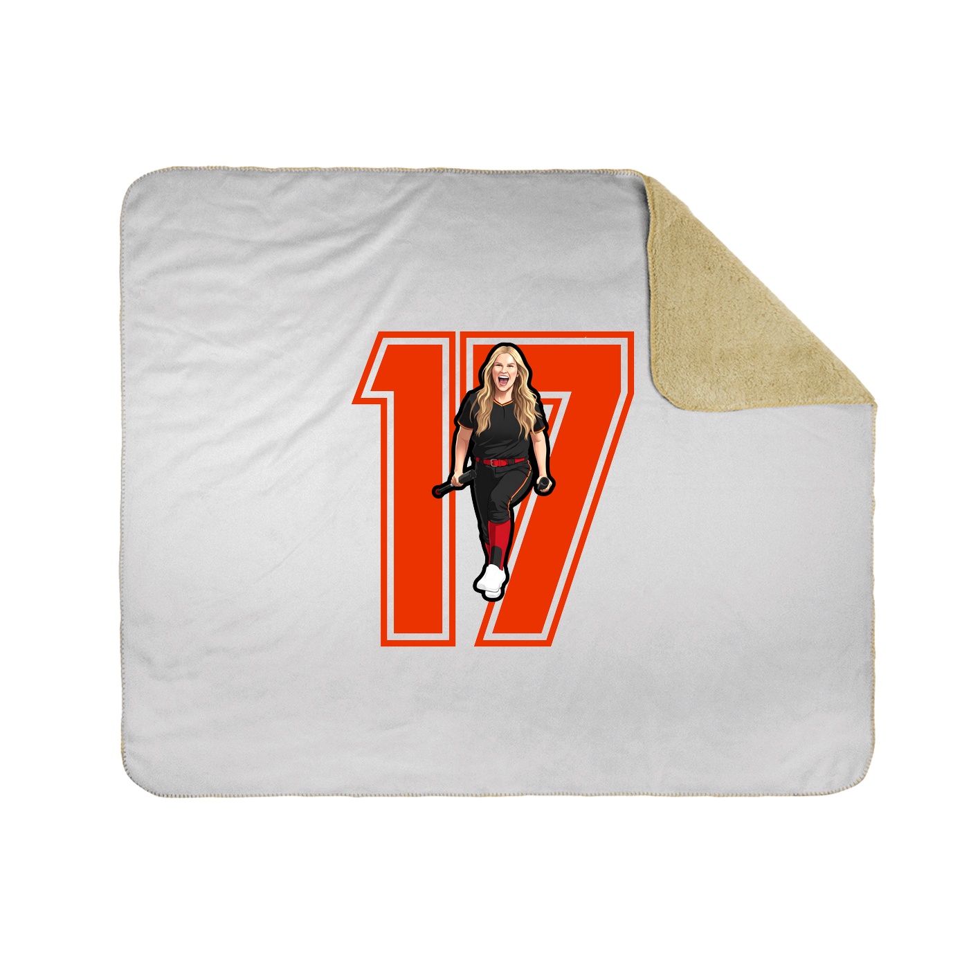 Throw Blanket — Number in White
