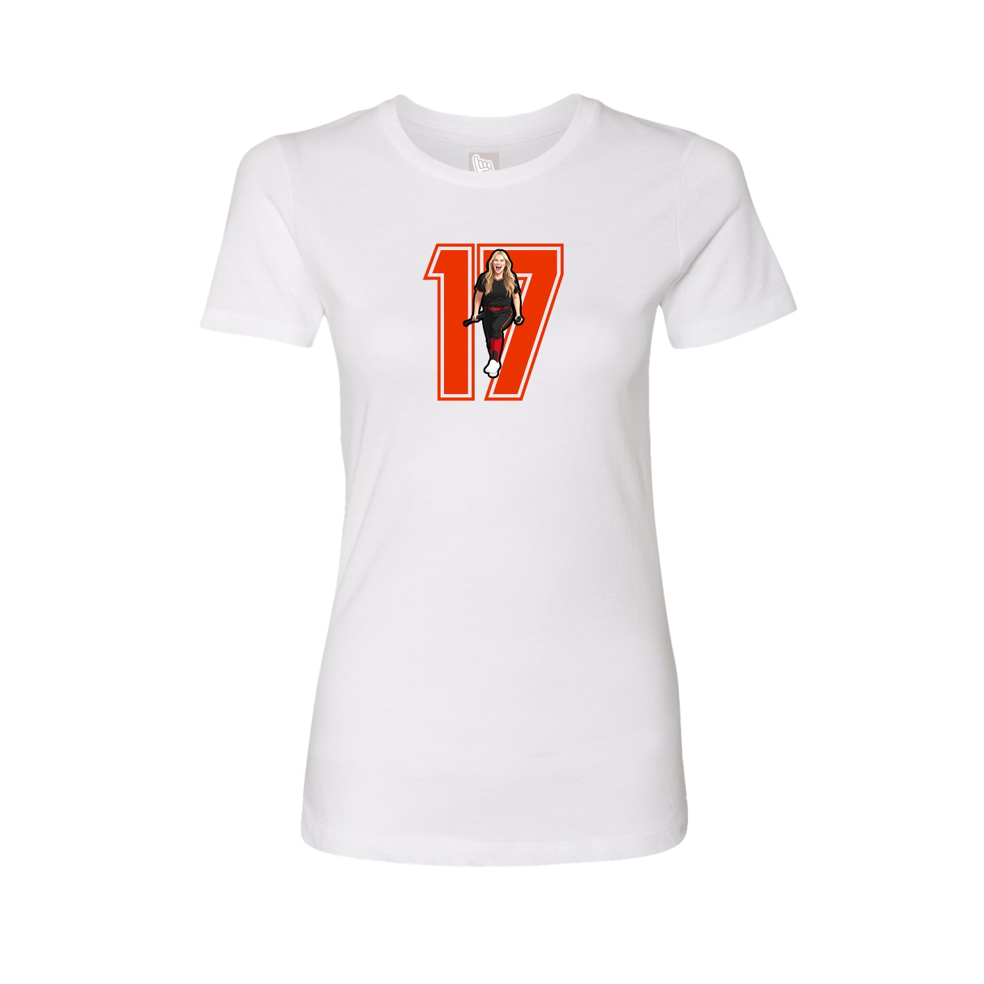 Womens Tee — Number in White