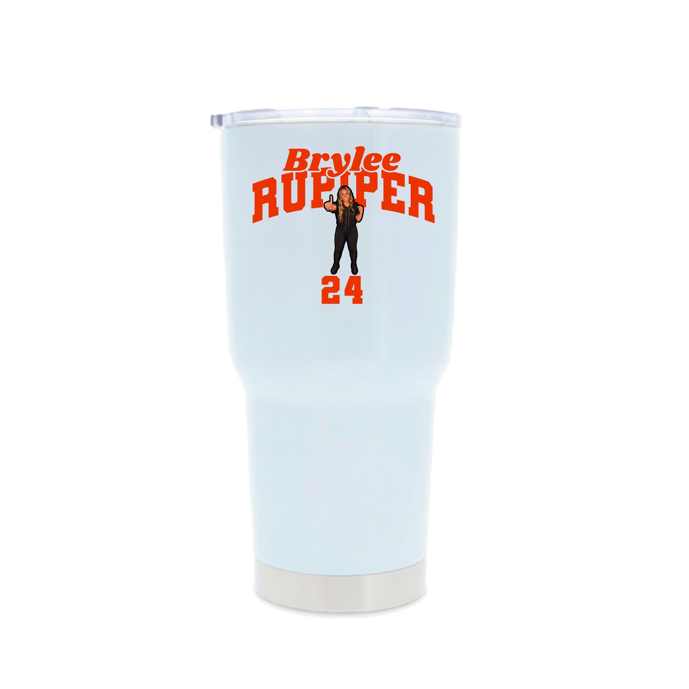 30oz Stainless Steel Tumbler — Signature Arch in White