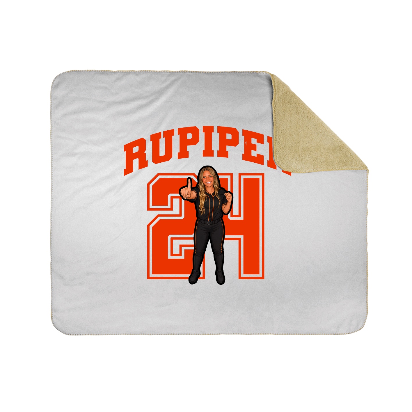 Throw Blanket — Number in White