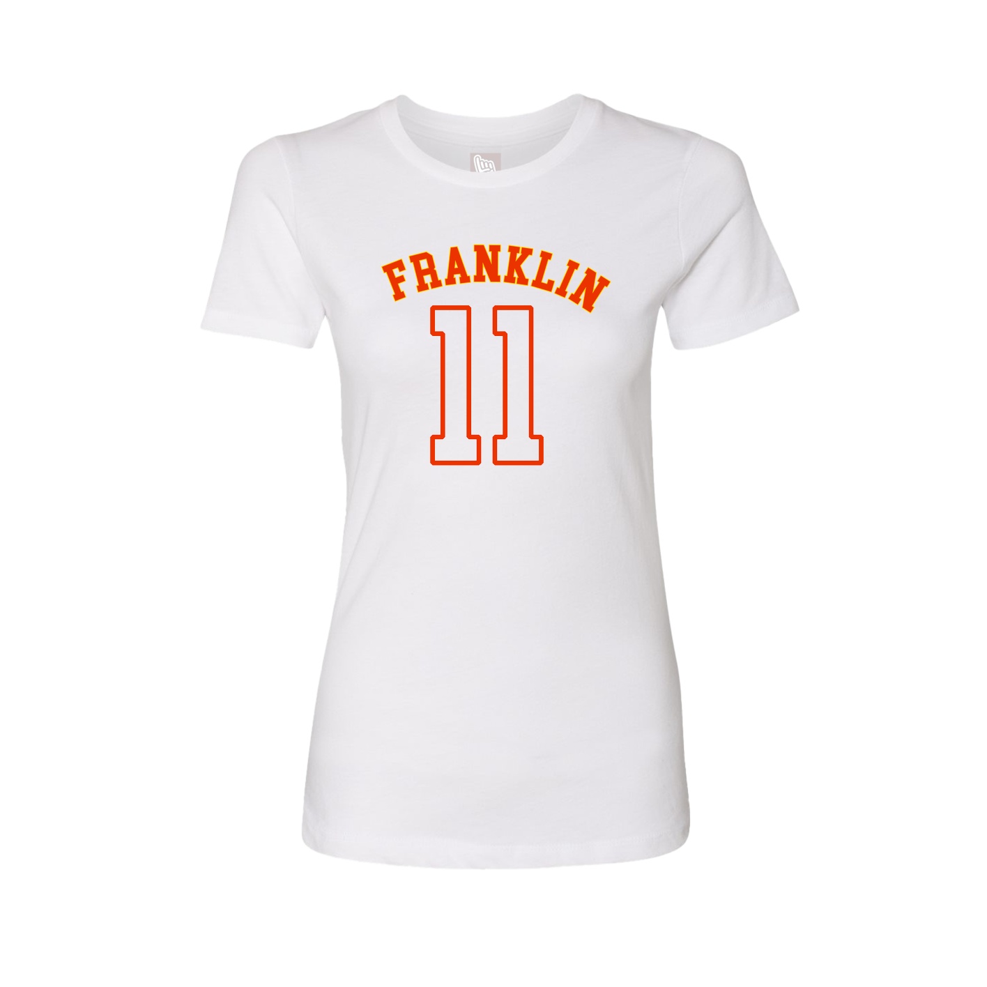 Fitted Women's Tee — Shirsey Arch in White