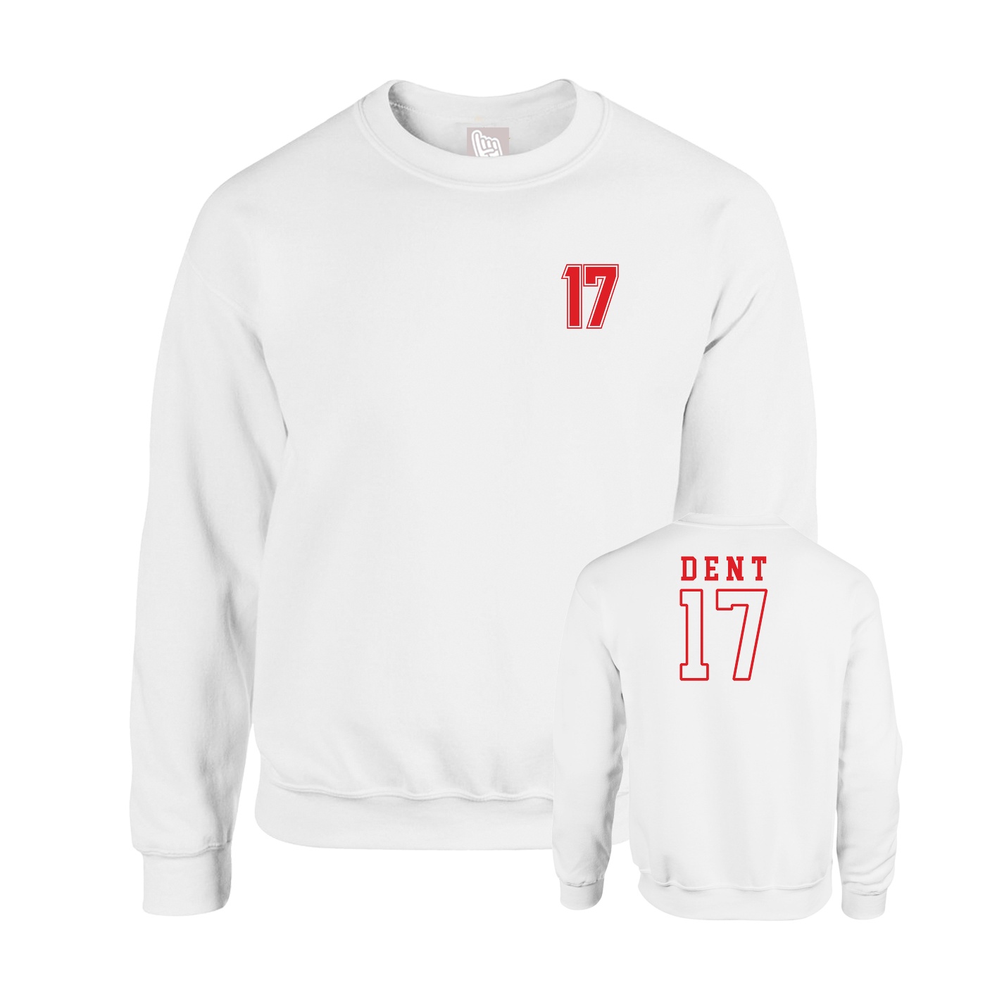 Fleece Crew — Chest Back in White