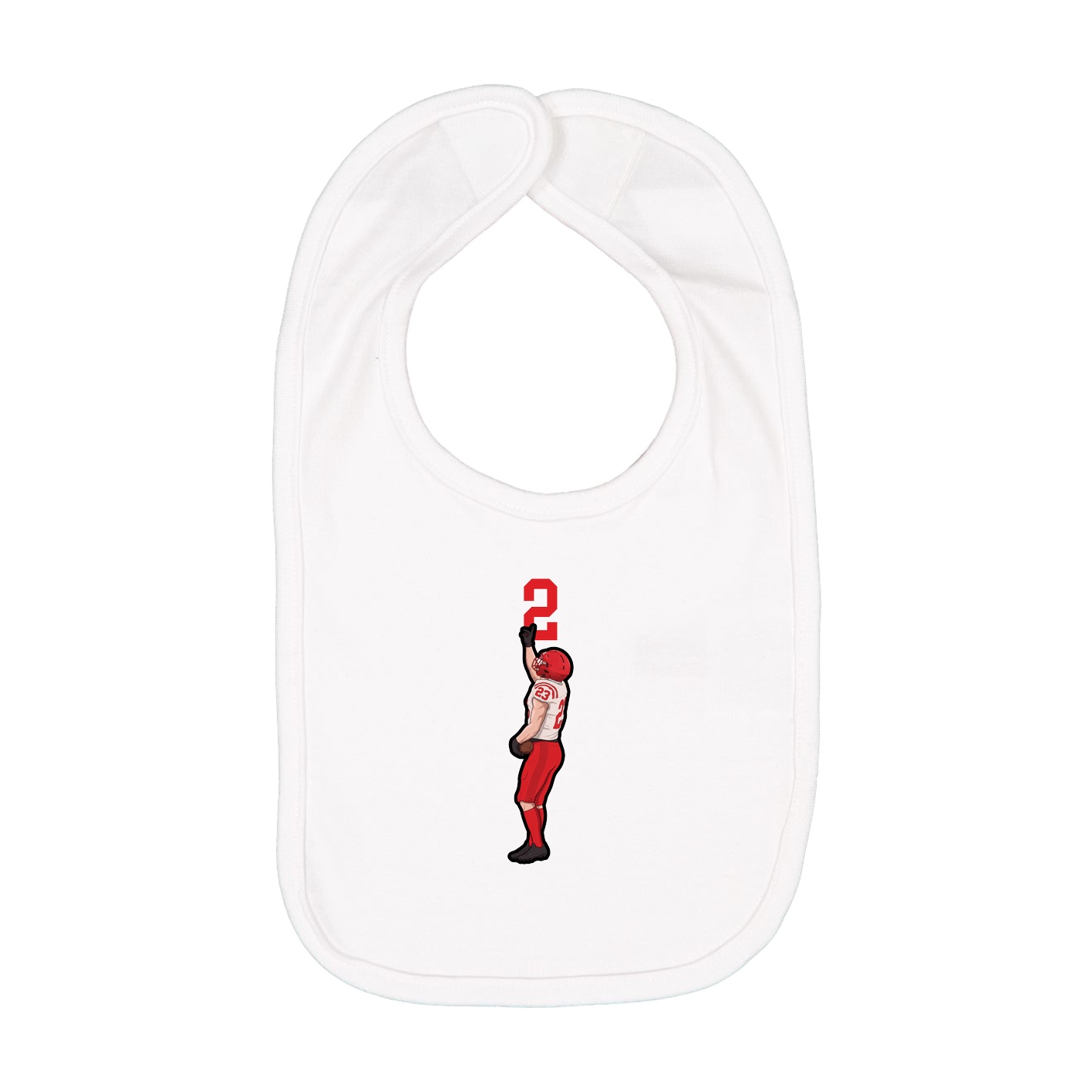Infant Bib — Number Top in White