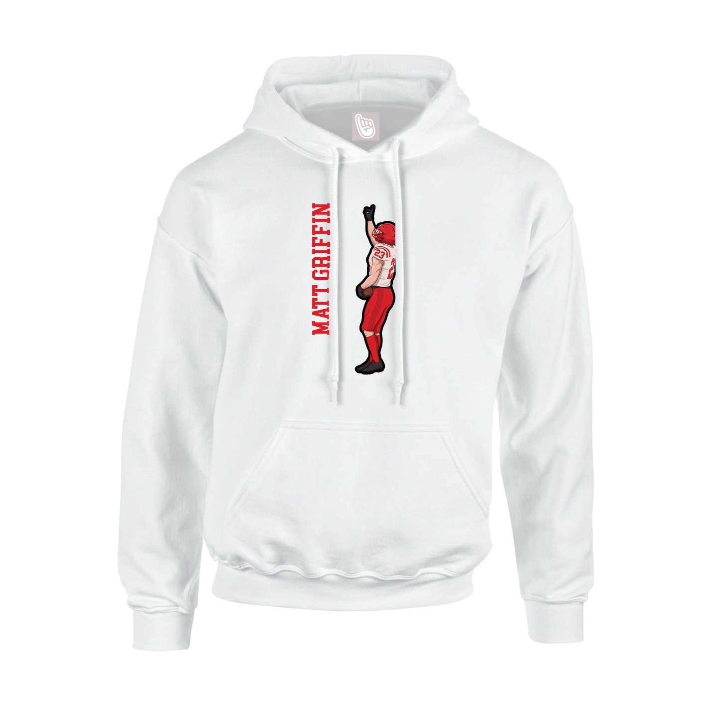 Youth Hoodie — Name Vertical in White