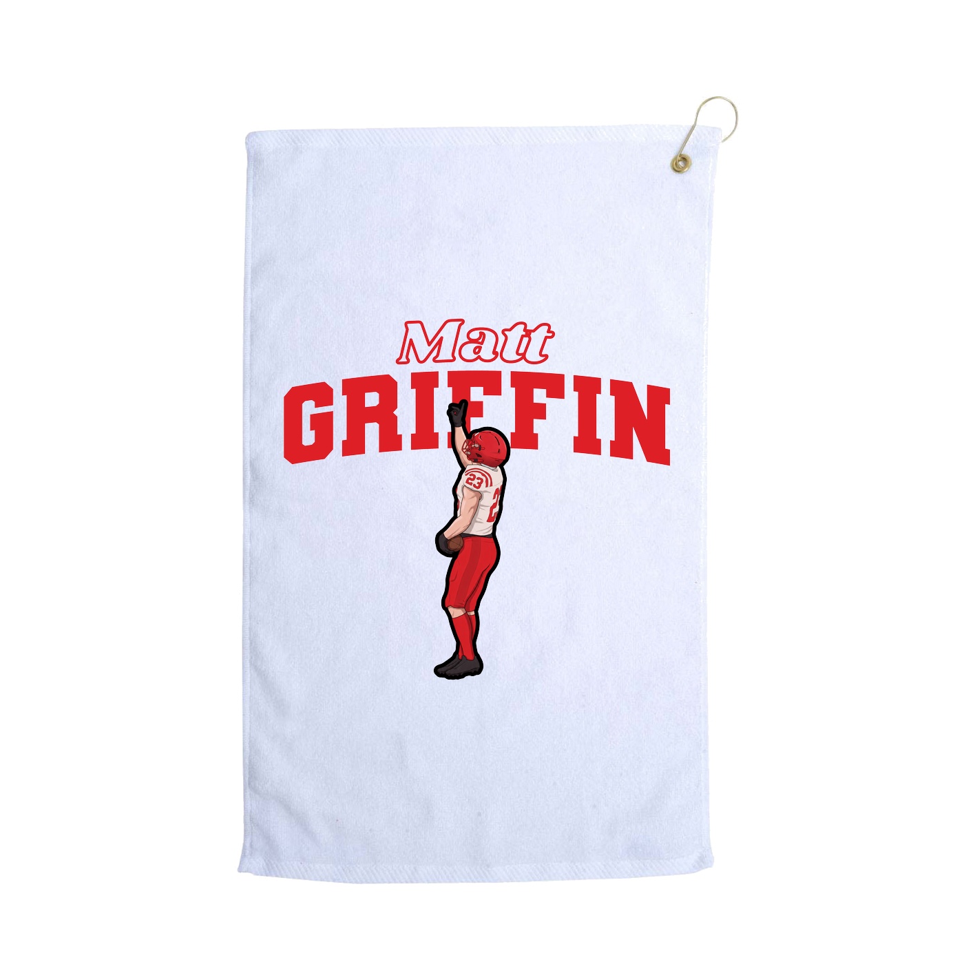 Golf Towel — Name Arch in White