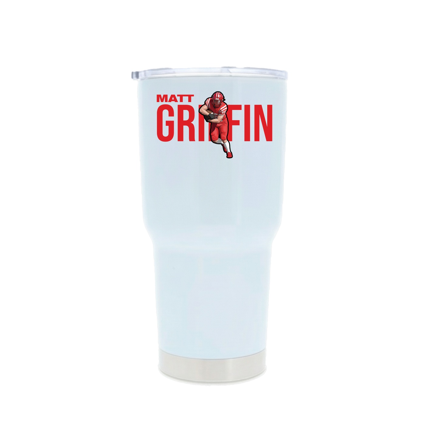 30oz Stainless Steel Tumbler — Player Name in White