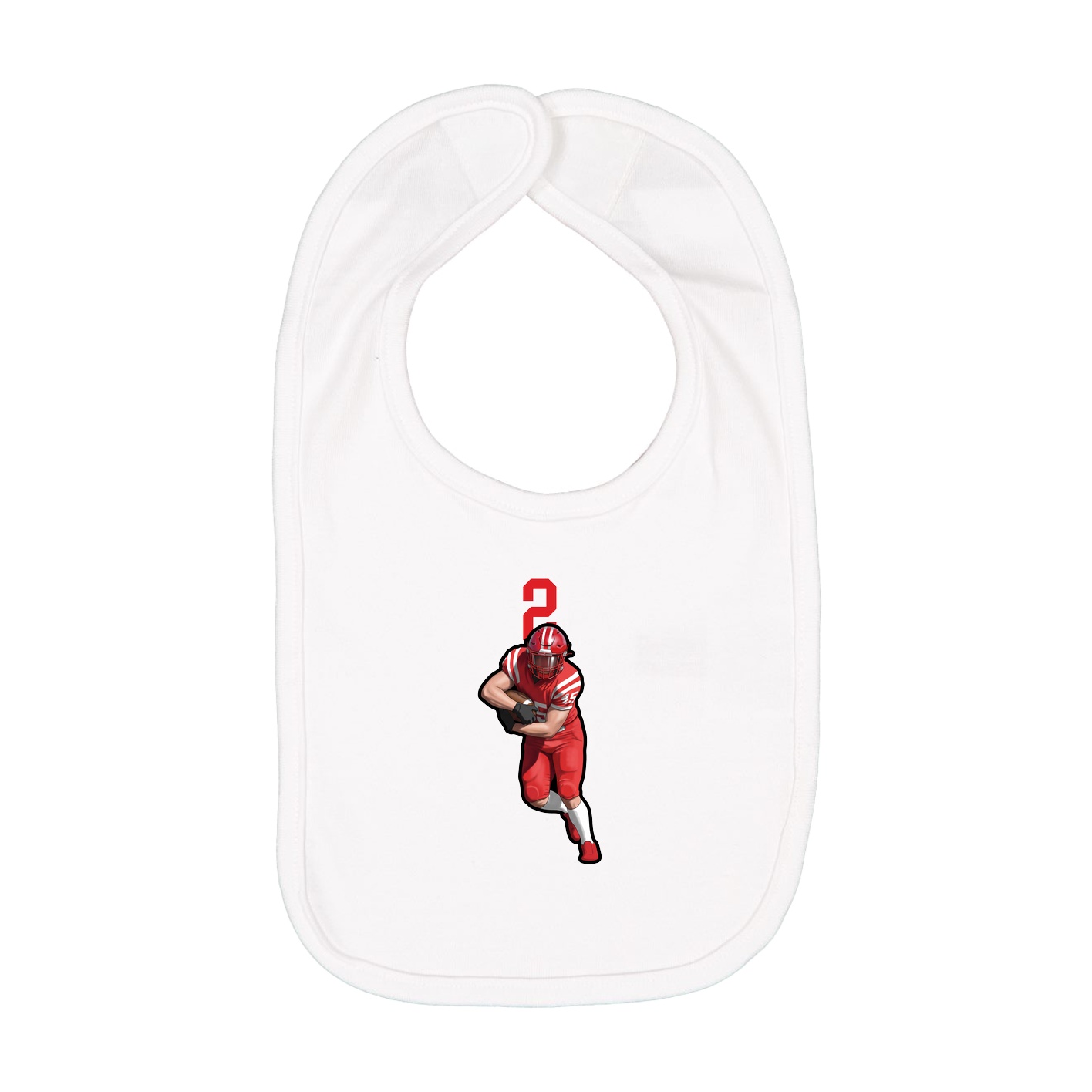 Infant Bib — Number Top in White