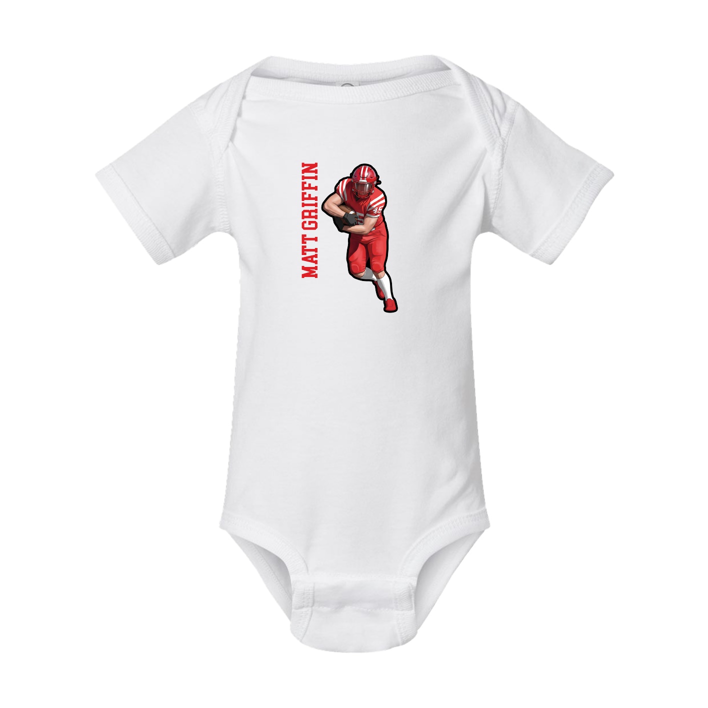 Baby Onesie — Name Vertical in White