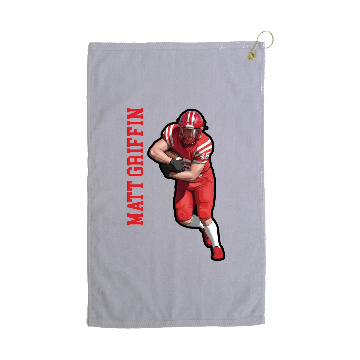 Golf Towel — Name Vertical in Grey
