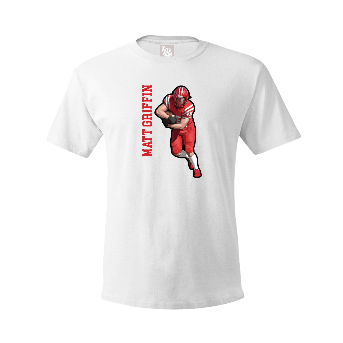 Tee — Name Vertical in White