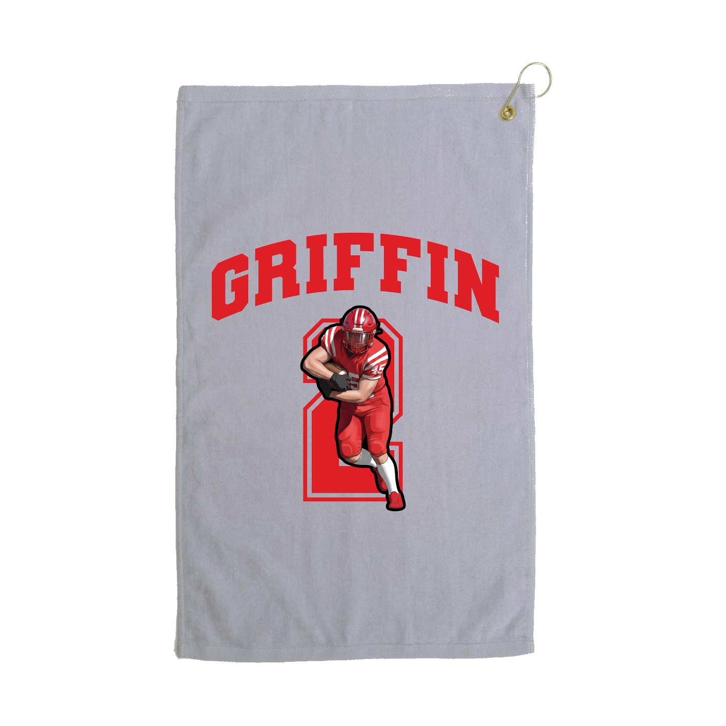 Golf Towel — Number in Grey