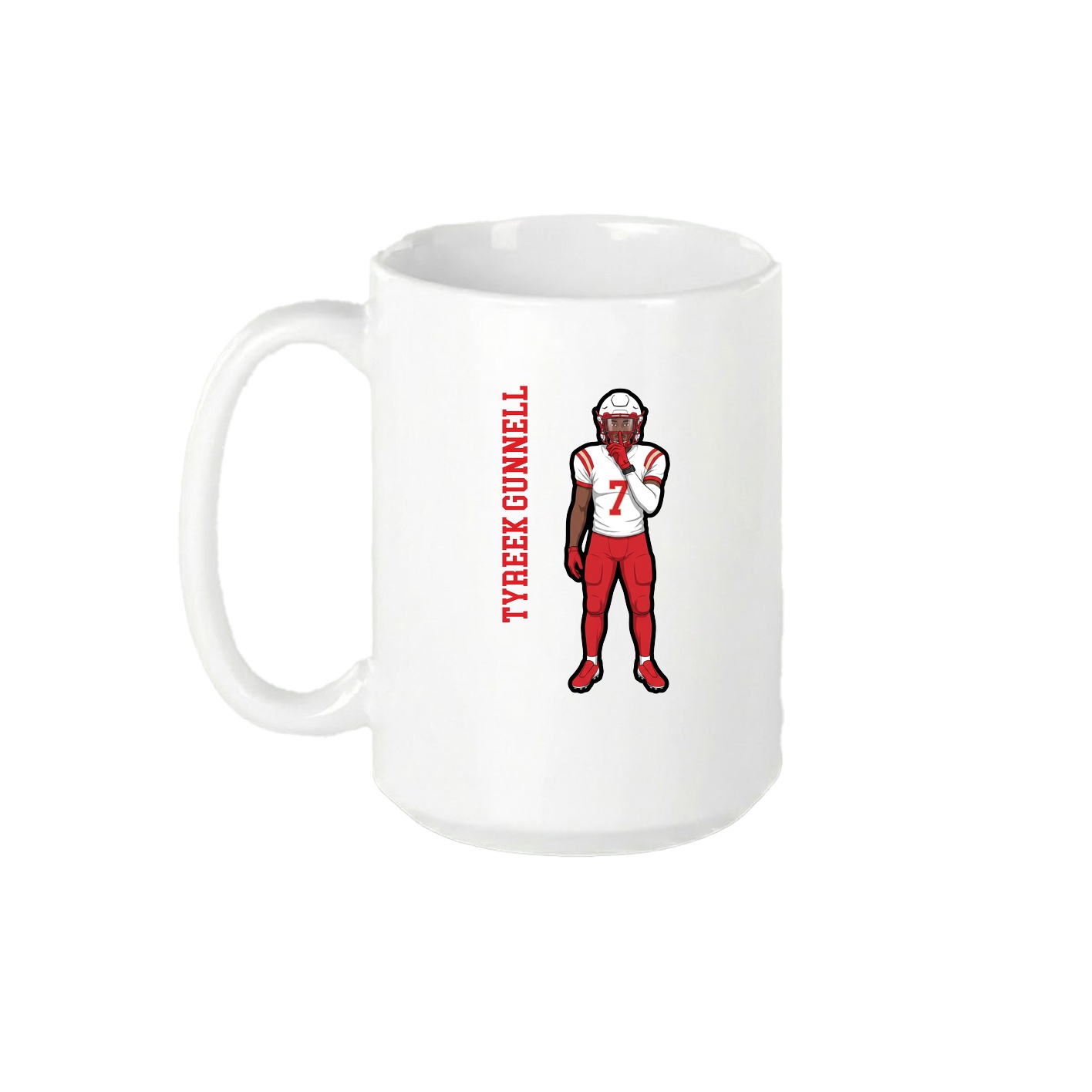 15oz Coffee Mug — Name Vertical in White