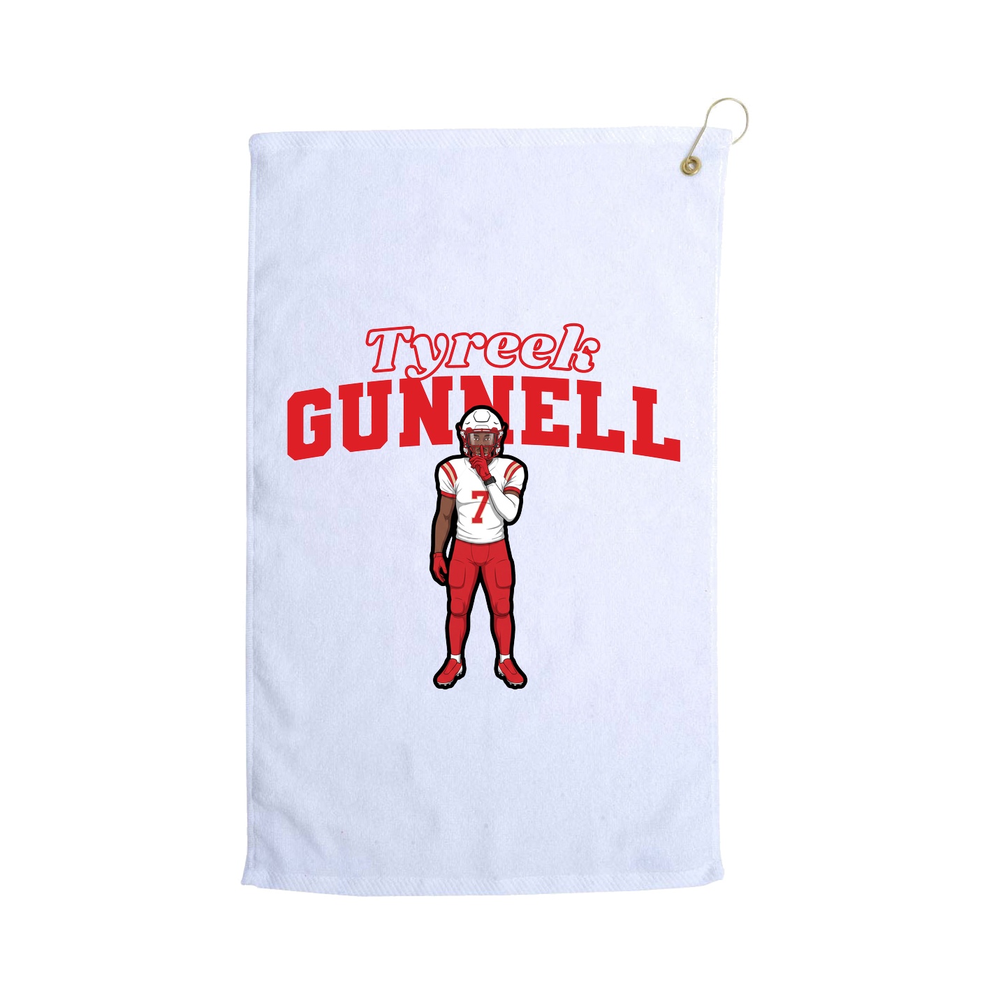 Golf Towel — Name Arch in White