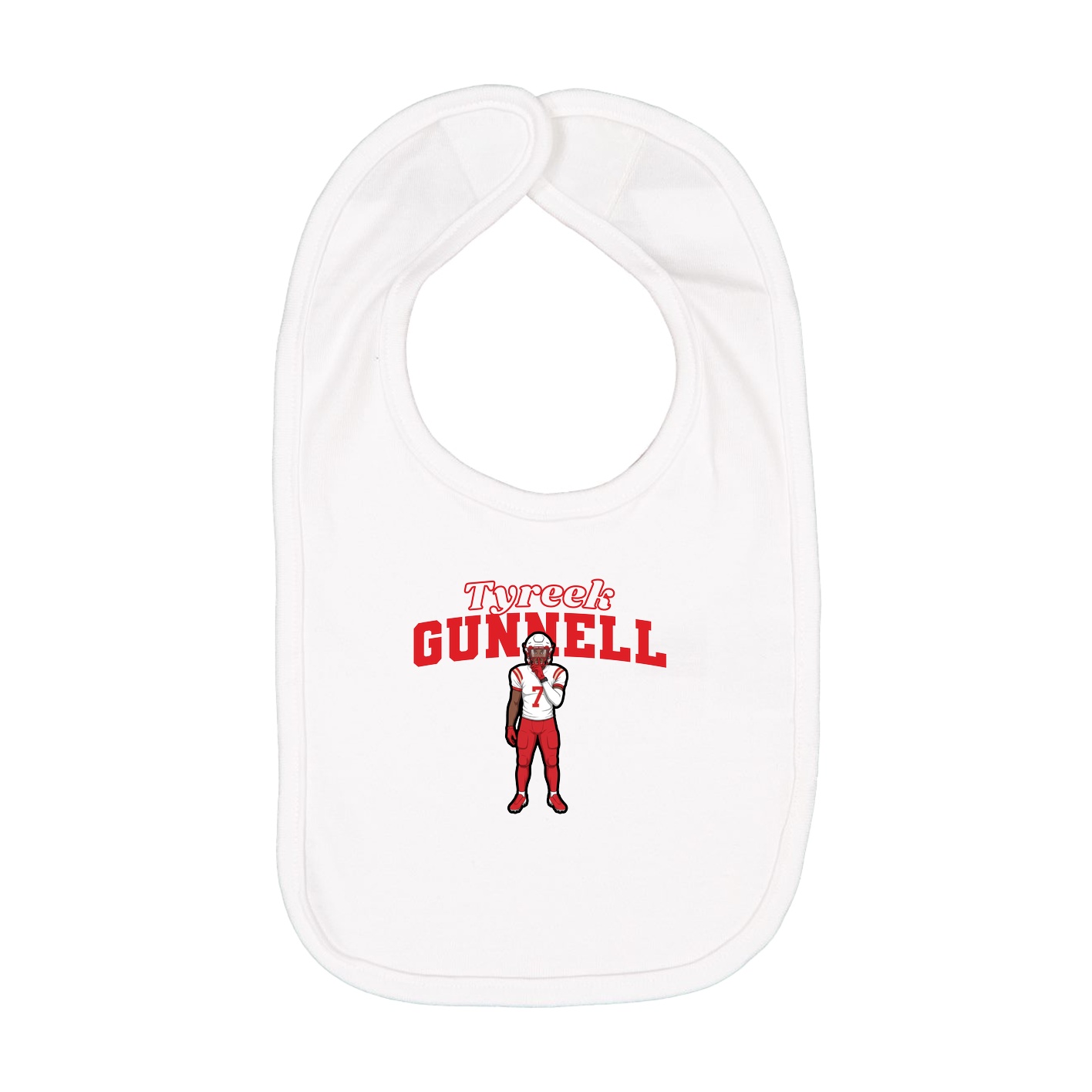 Infant Bib — Name Arch in White