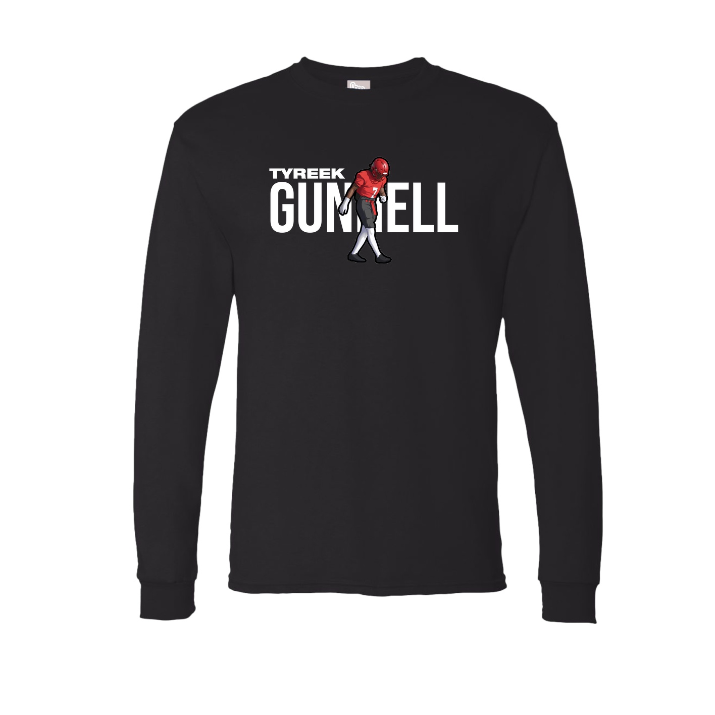 Long Sleeve Tee — Player Name in Black