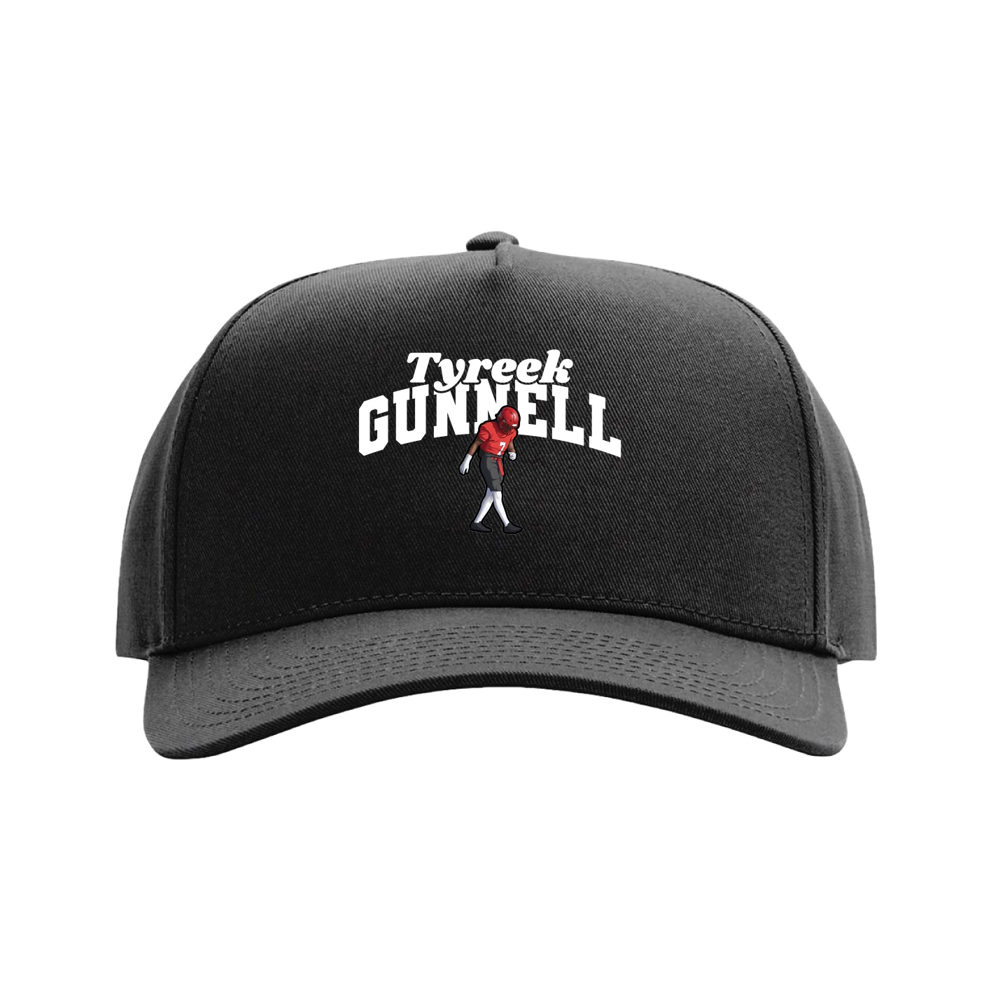 Full Fabric Five-Panel Champ Cap — Signature Arch in Black