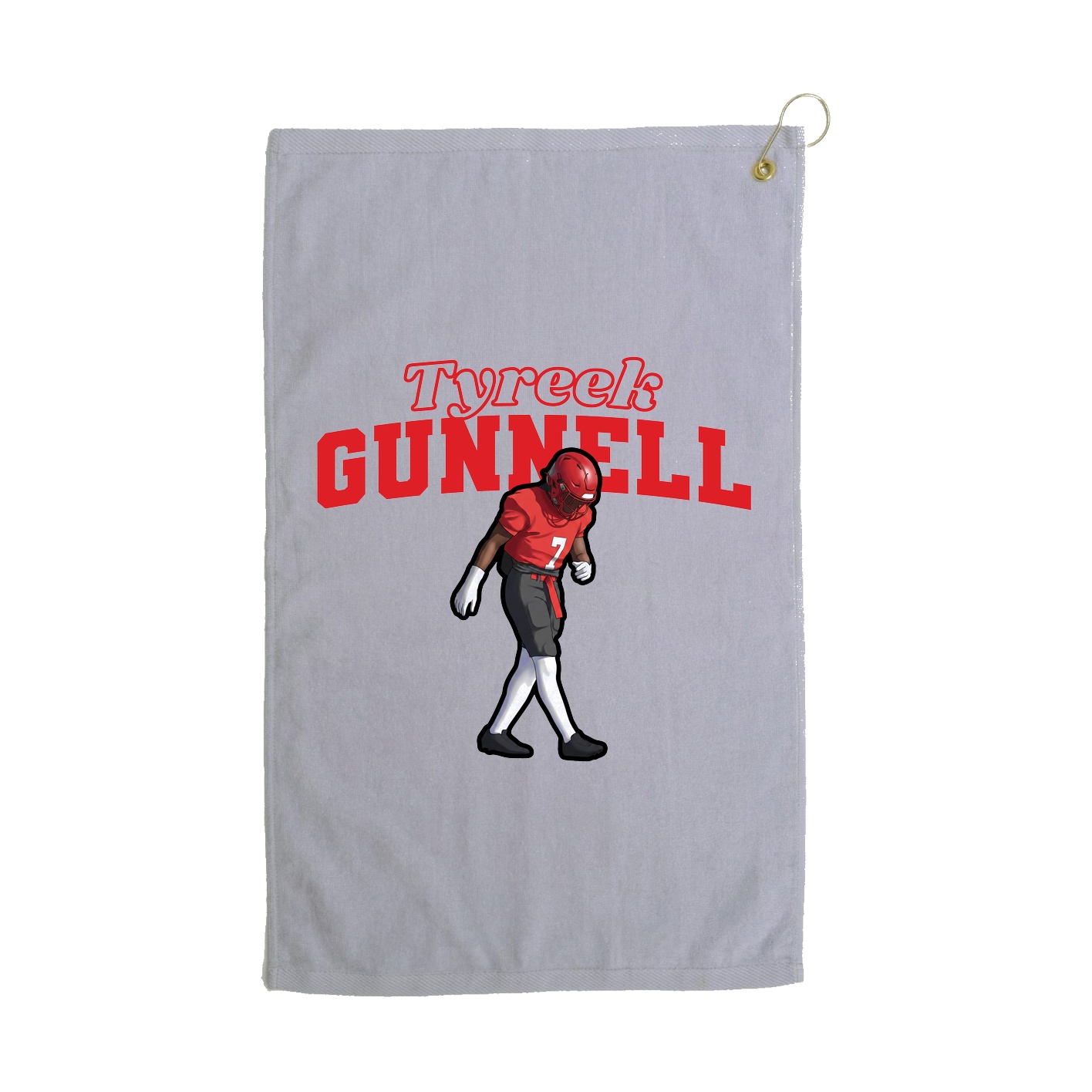 Golf Towel — Name Arch in Grey