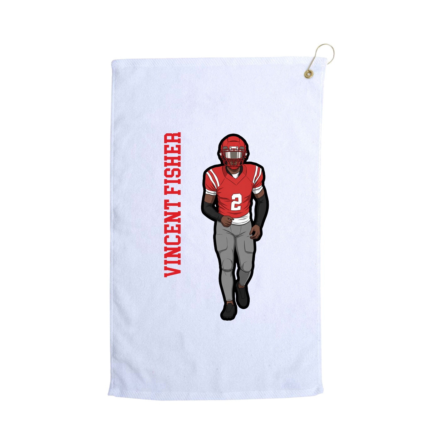 Golf Towel — Name Vertical in White