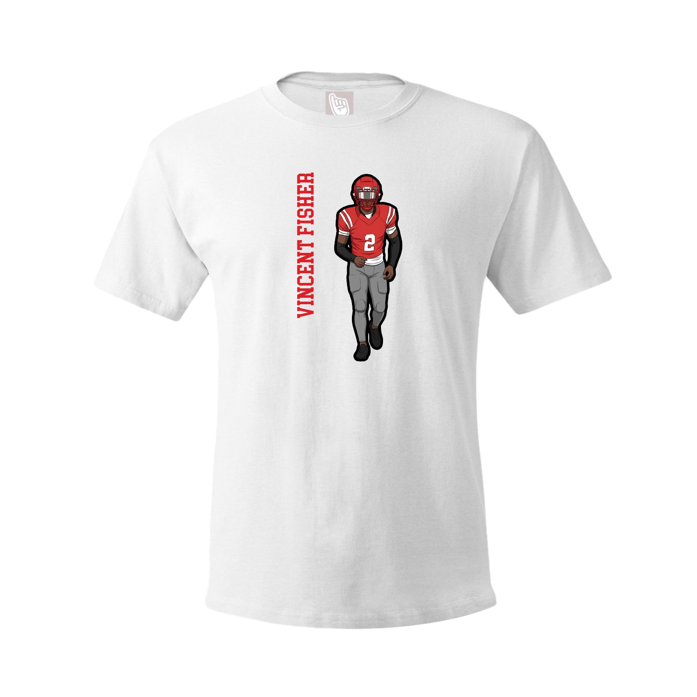 Youth Tee — Name Vertical in White