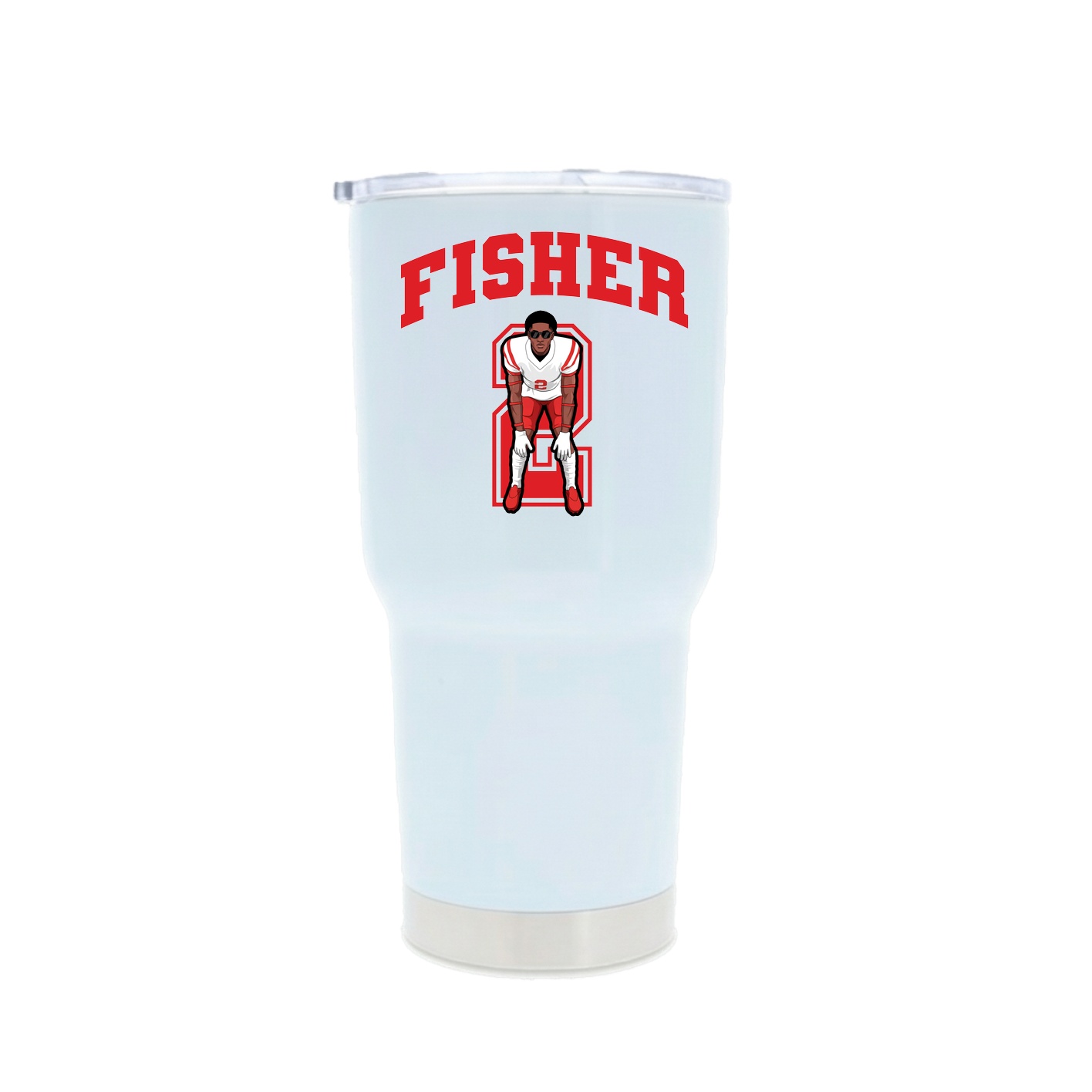 30oz Stainless Steel Tumbler — Number in White