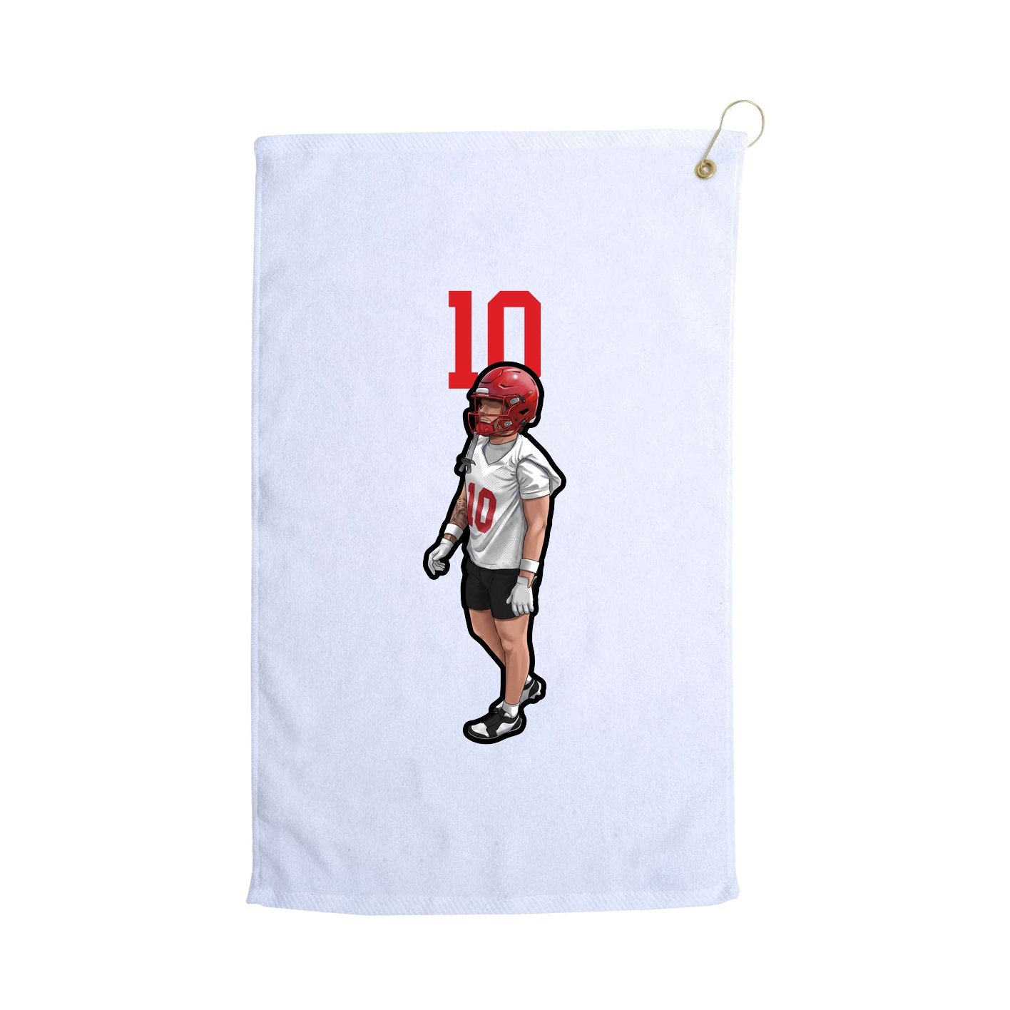 Golf Towel — Number Top in White