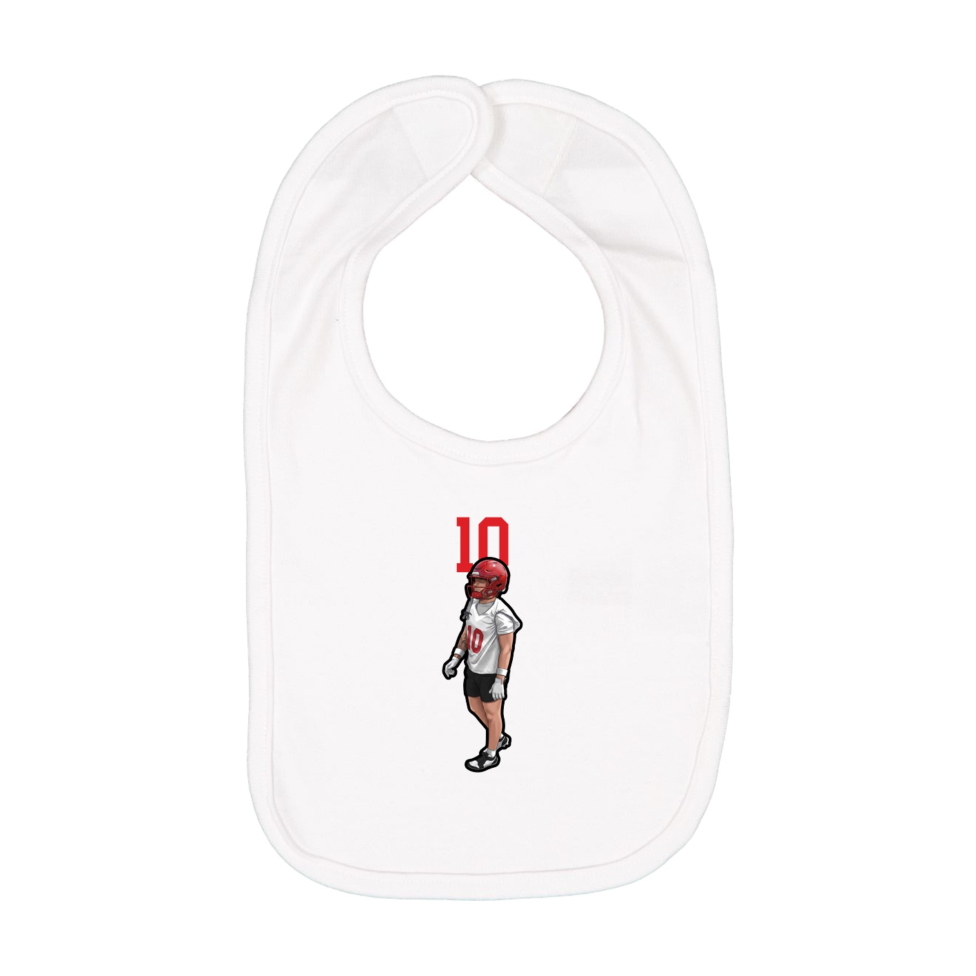 Infant Bib — Number Top in White