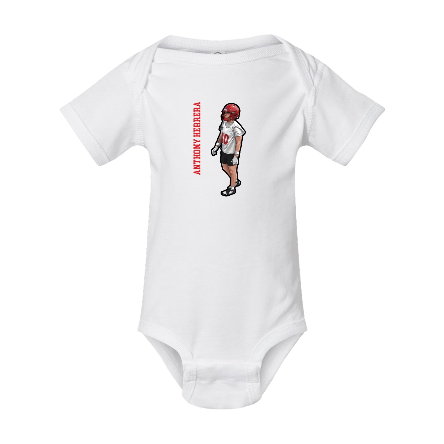 Baby Onesie — Name Vertical in White