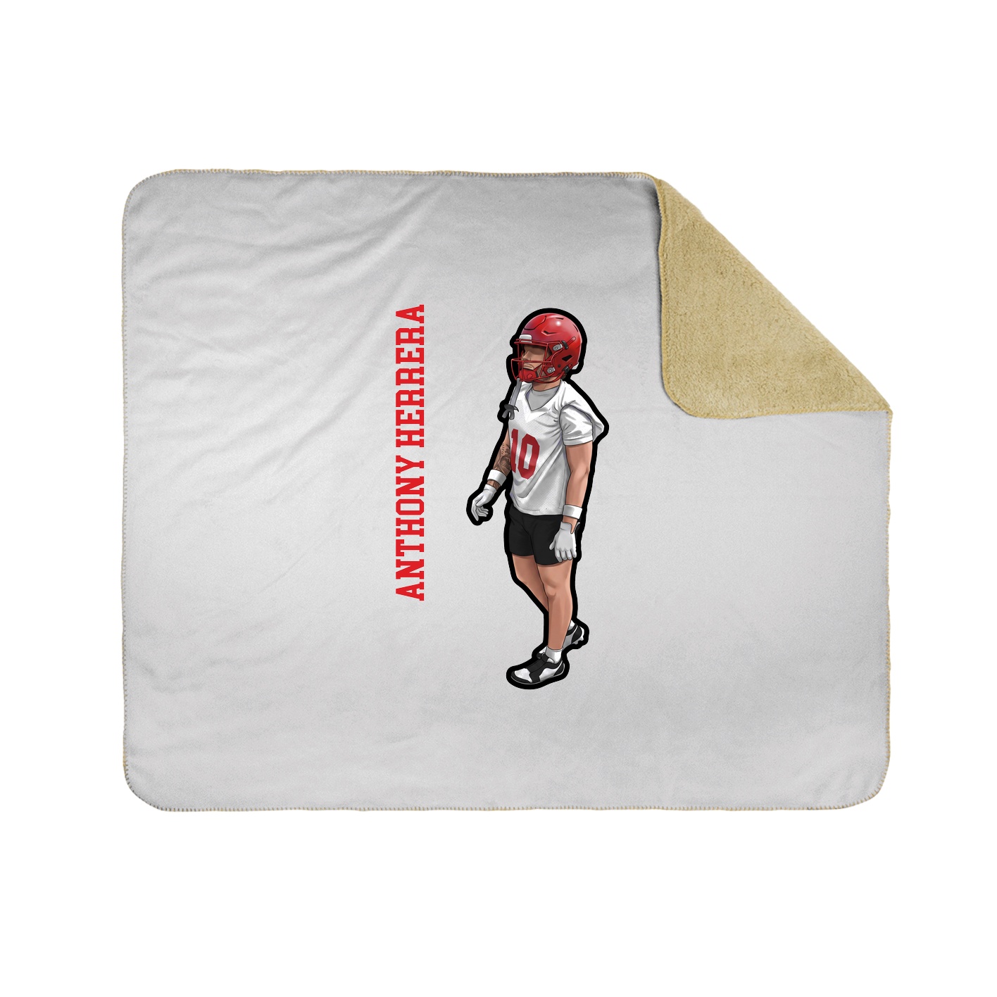 Throw Blanket — Name Vertical in White