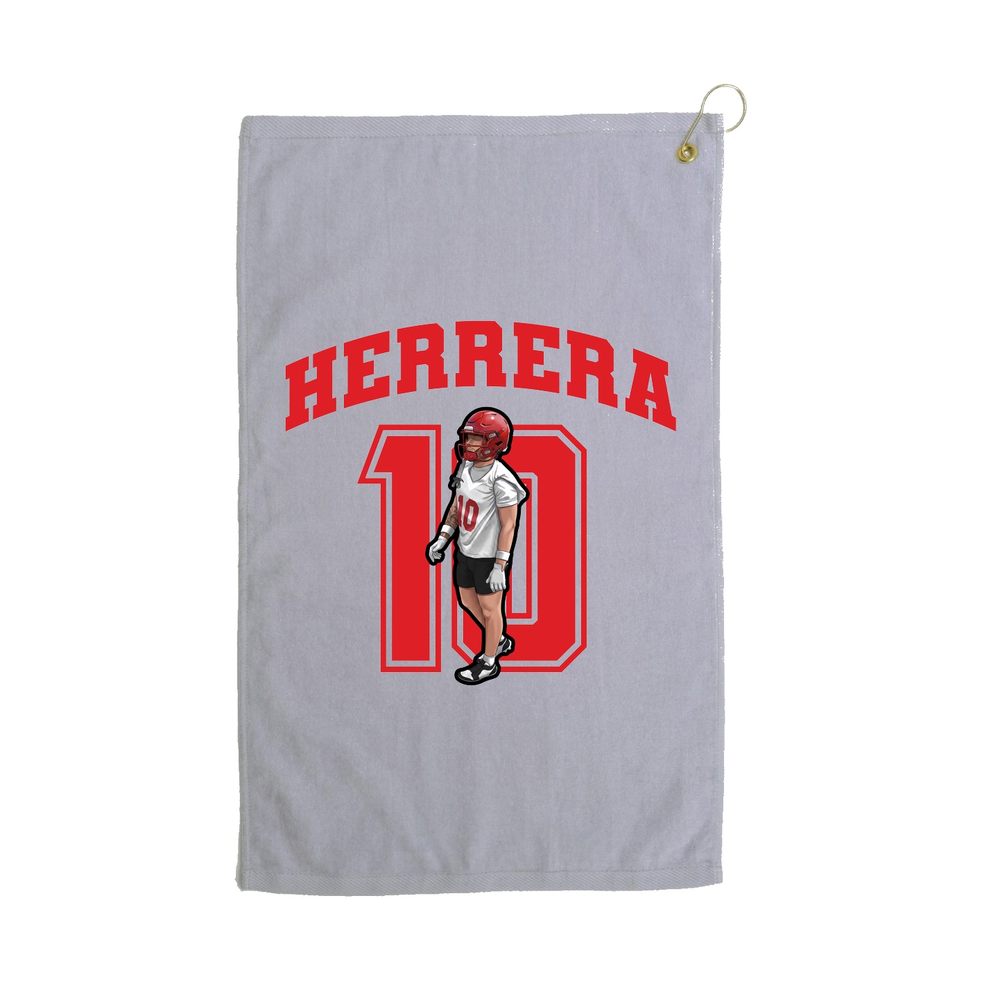 Golf Towel — Number in Grey