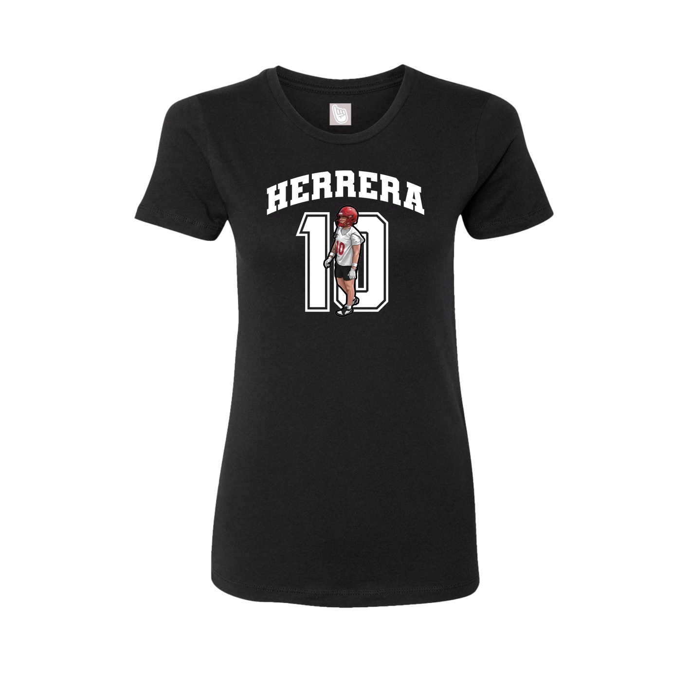 Fitted Women's Tee — Number in Black