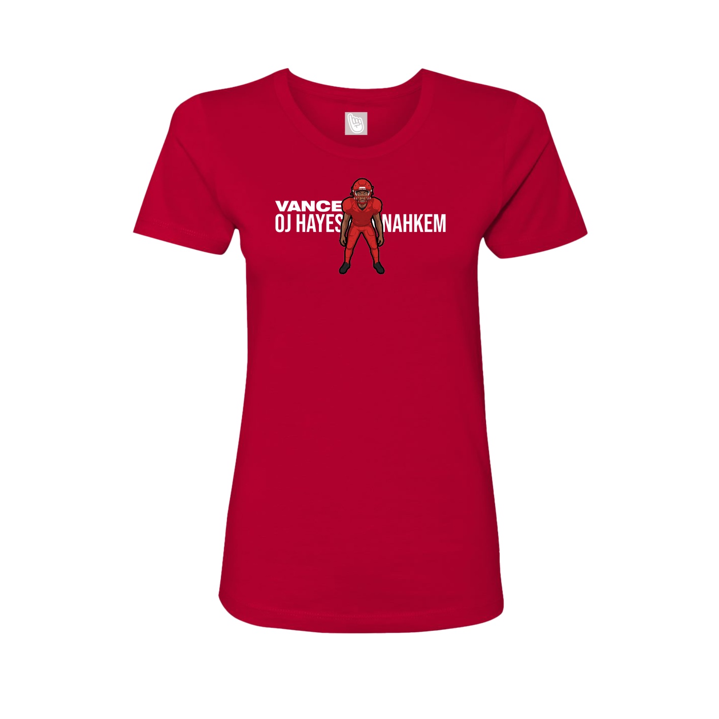 Fitted Women's Tee — Player Name in Red