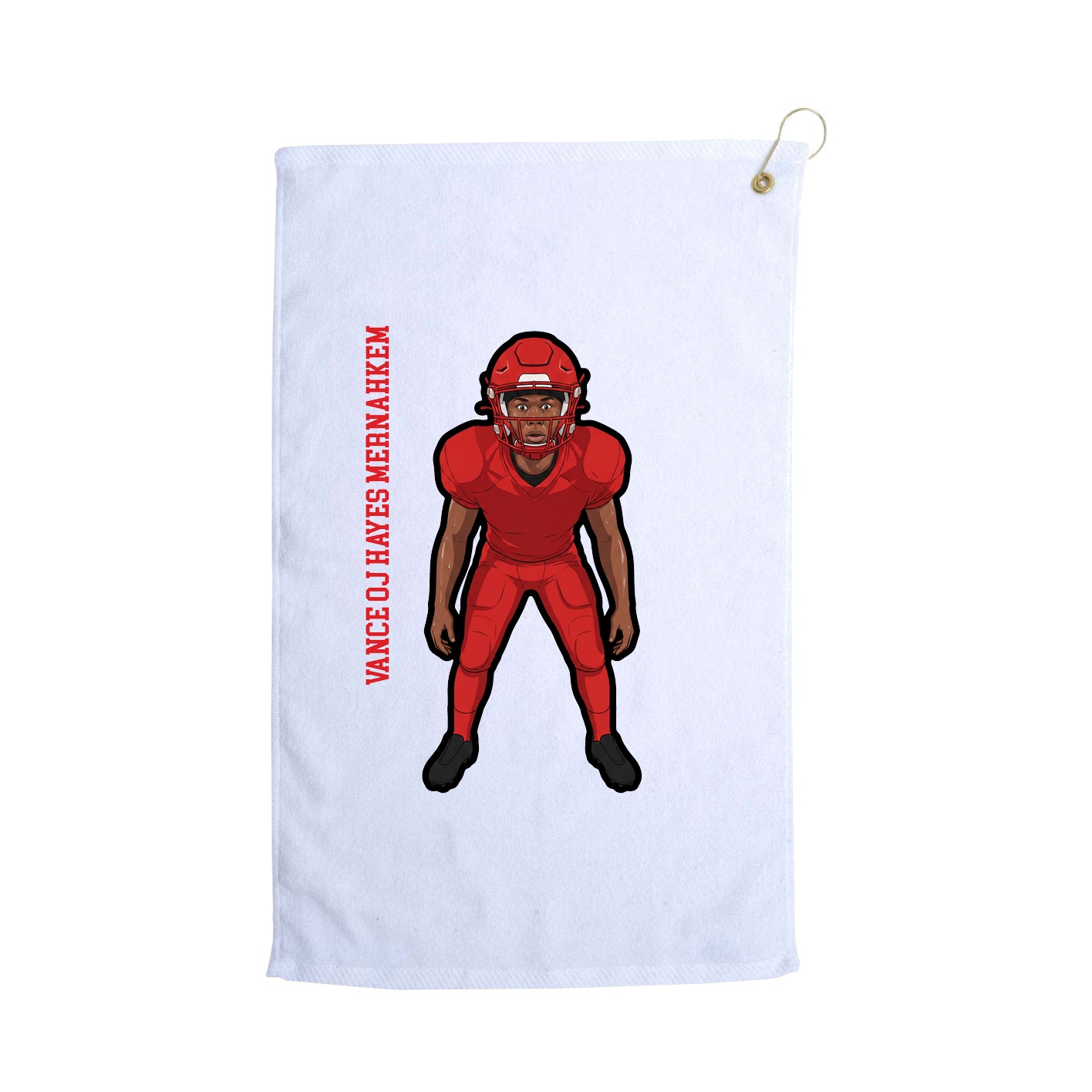 Golf Towel — Name Vertical in White