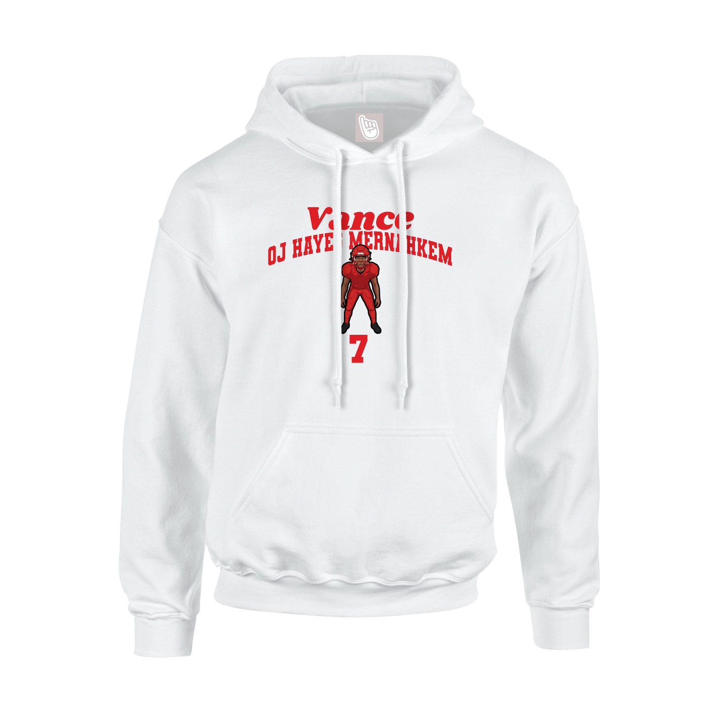 Youth Hoodie — Signature Arch in White