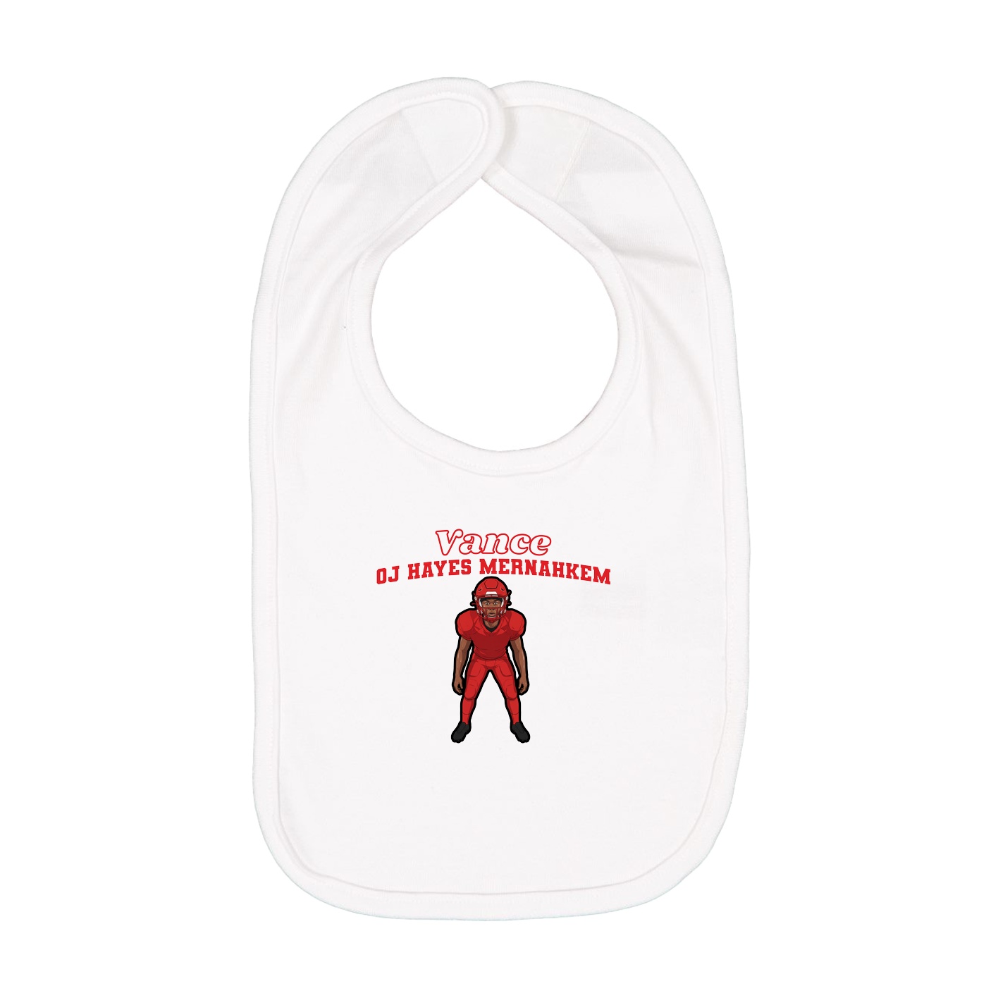 Infant Bib — Name Arch in White