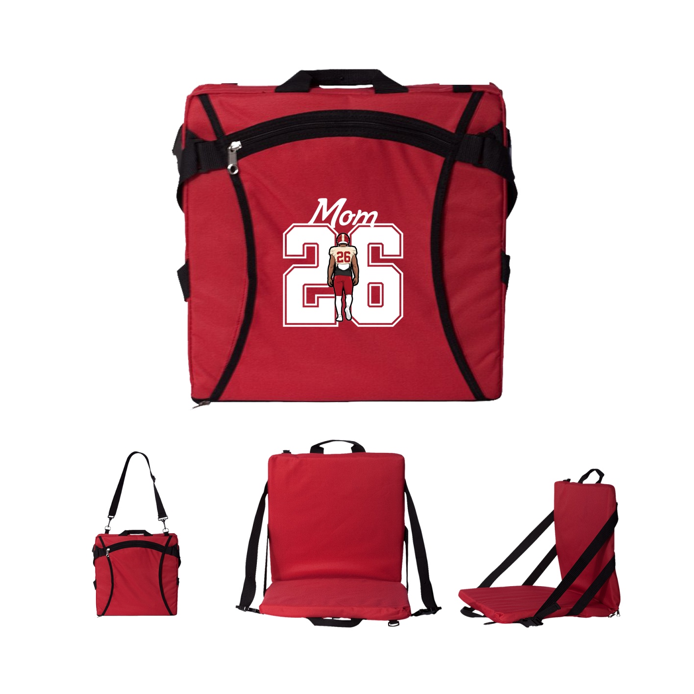 Folding Stadium Seat — Mothers Day Shirsey in Red