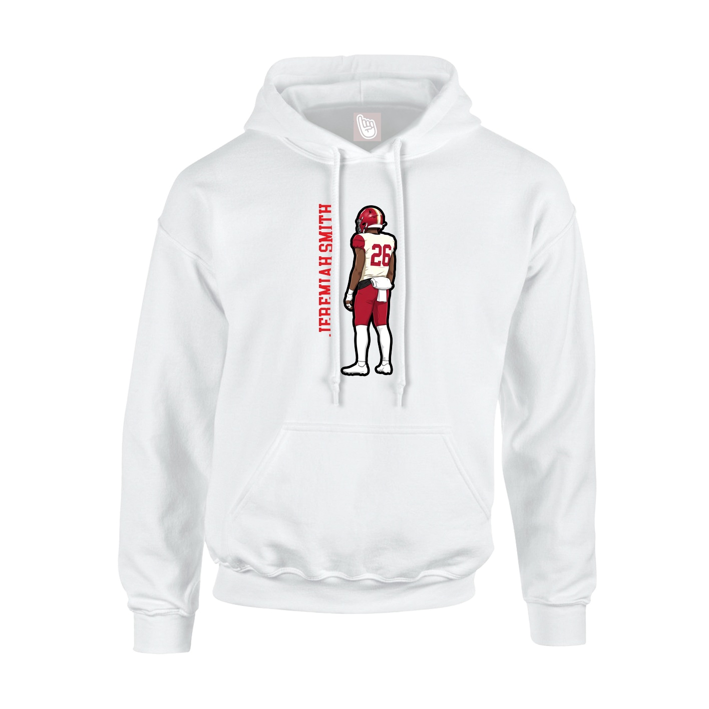 Youth Hoodie — Name Vertical in White