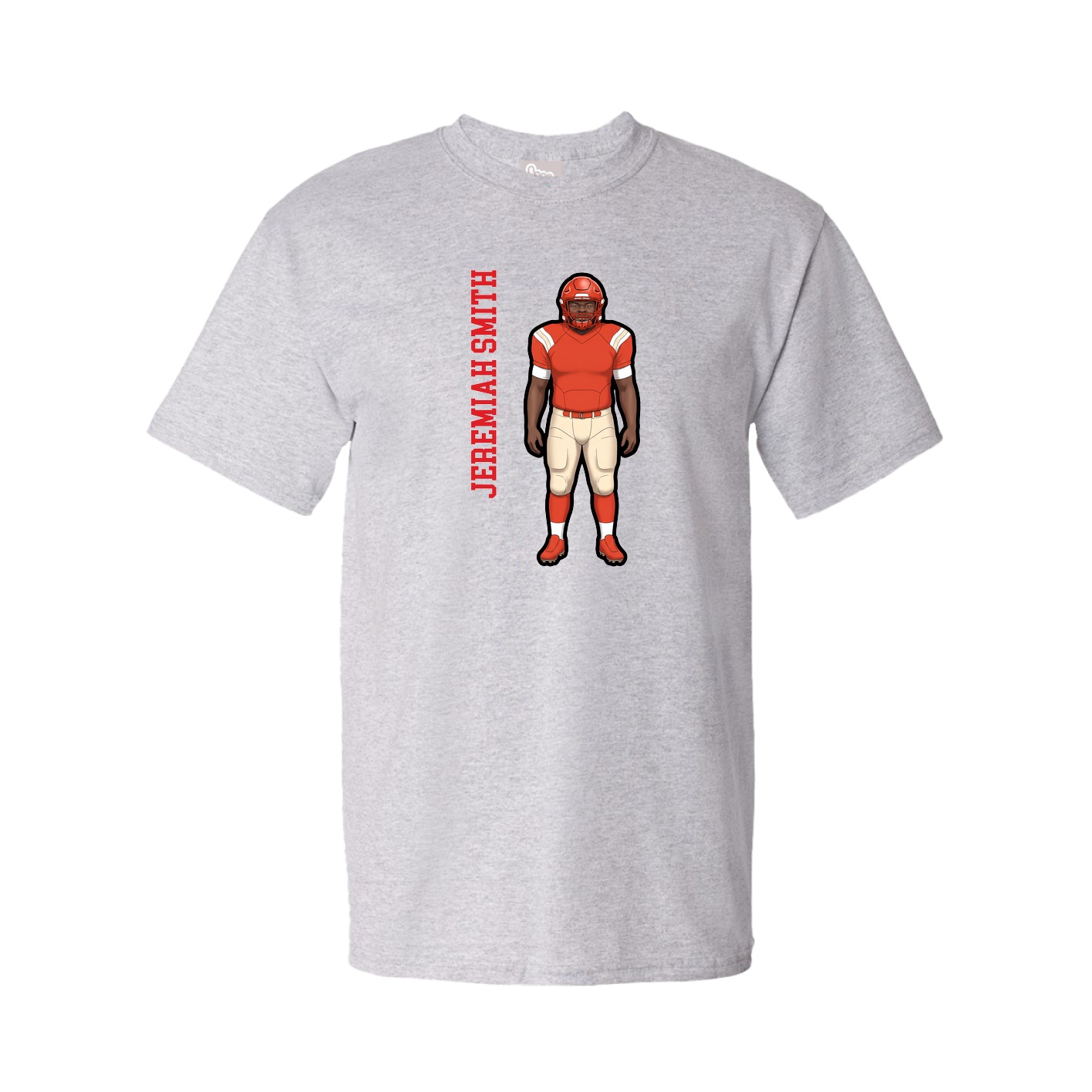 Youth Tee — Name Vertical in Grey