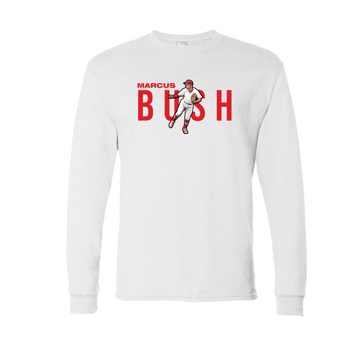Long Sleeve Tee — Player Name in White
