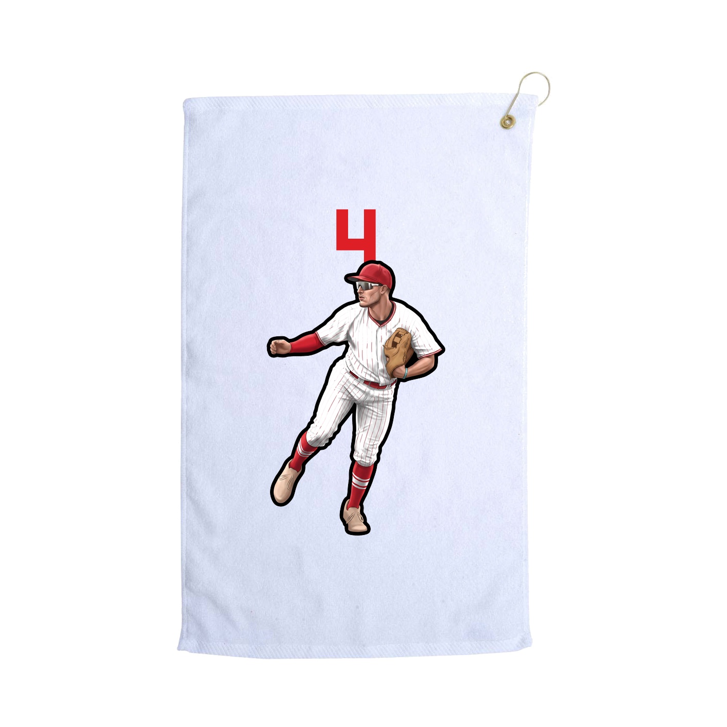 Golf Towel — Number Top in White