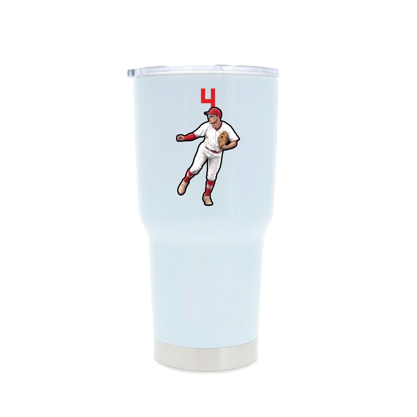 30oz Stainless Steel Tumbler — Number Top in White
