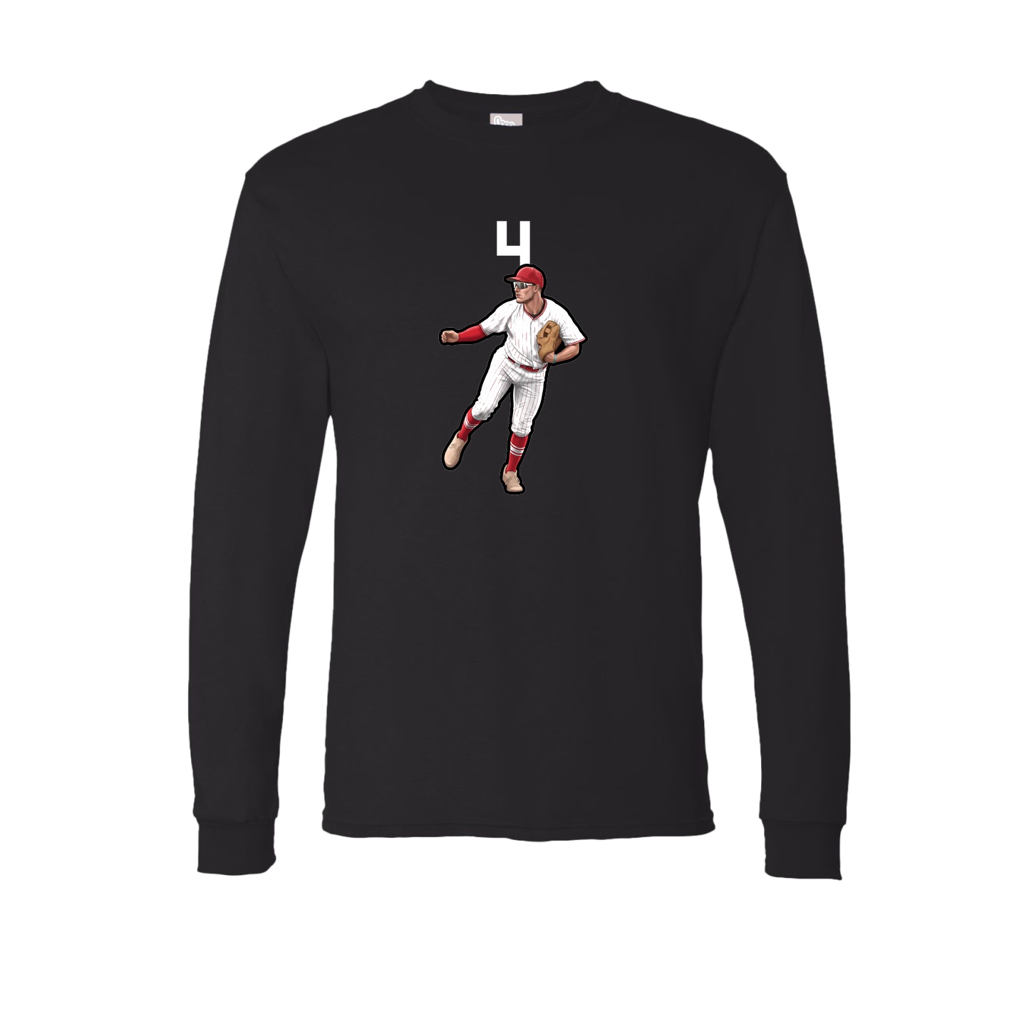 Long Sleeve Tee — Number Top in Black