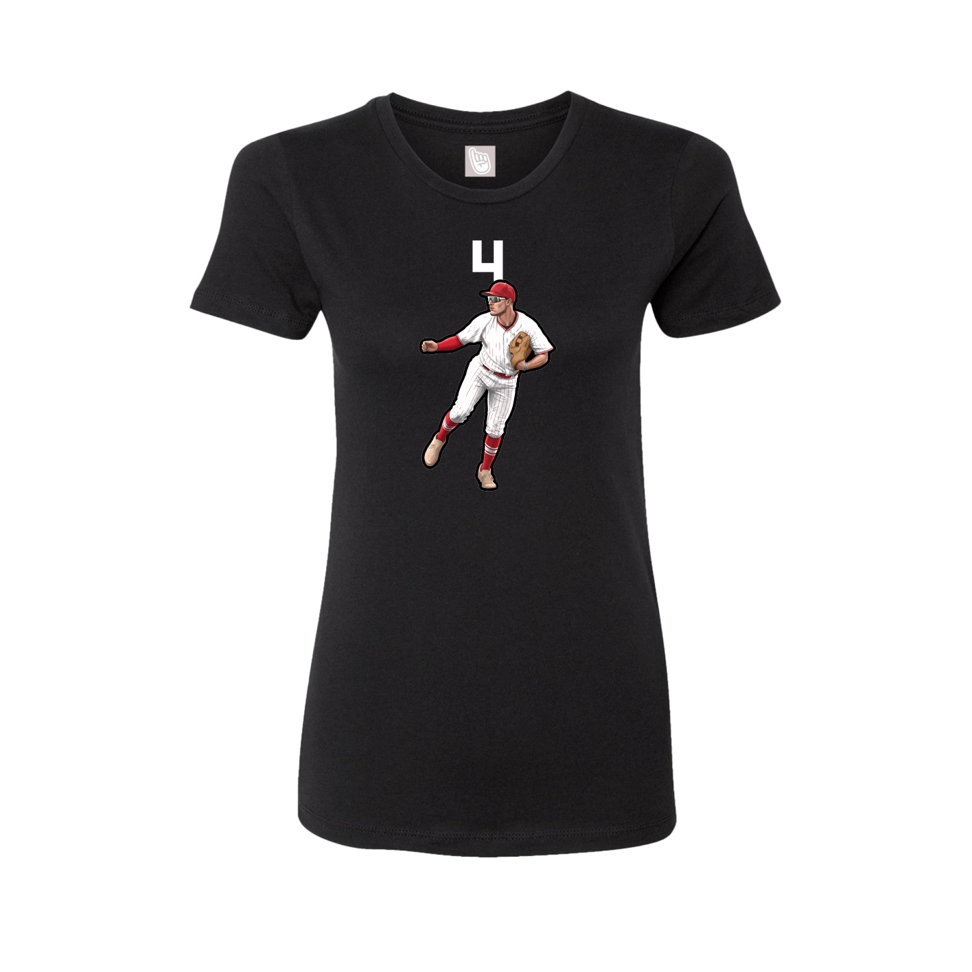 Fitted Women's Tee — Number Top in Black