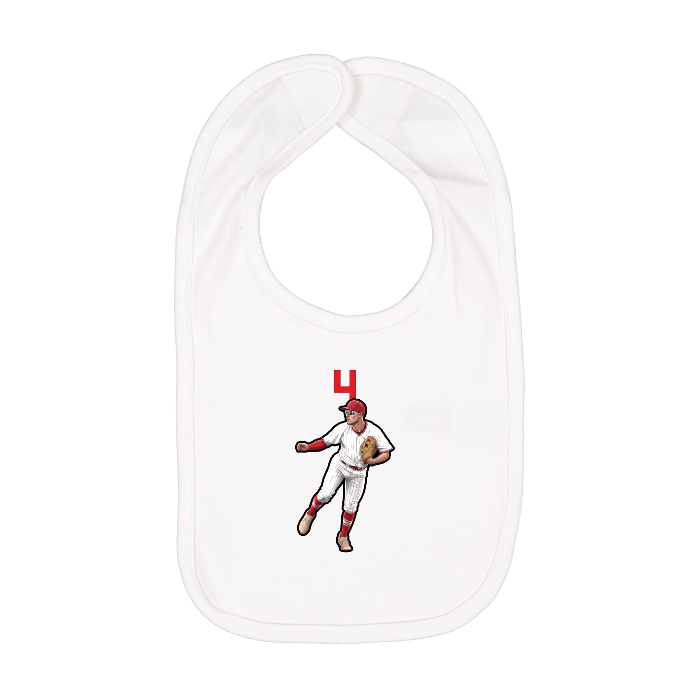 Infant Bib — Number Top in White