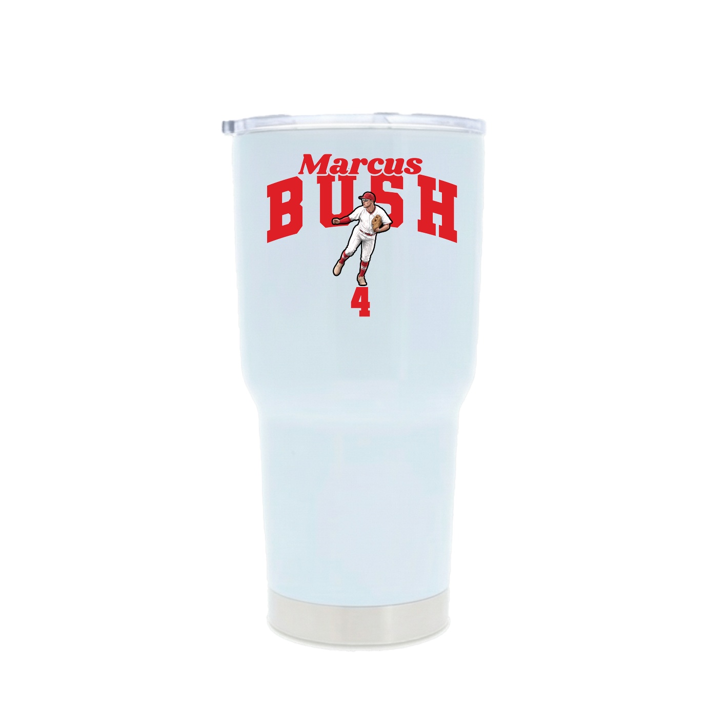 30oz Stainless Steel Tumbler — Signature Arch in White