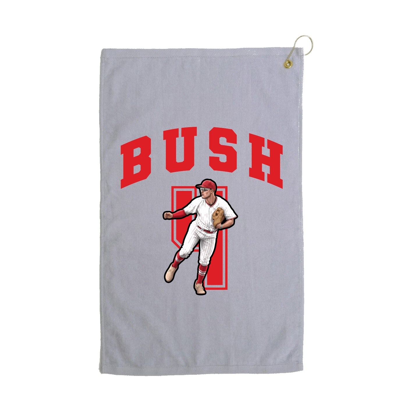 Golf Towel — Number in Grey